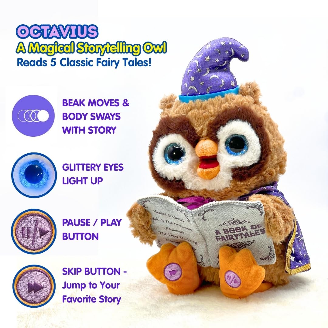 Cuddle Barn Octavius Animated Plush Owl Talks Tells 5 Fairy - Cuddle Barn Official Imagery - 4