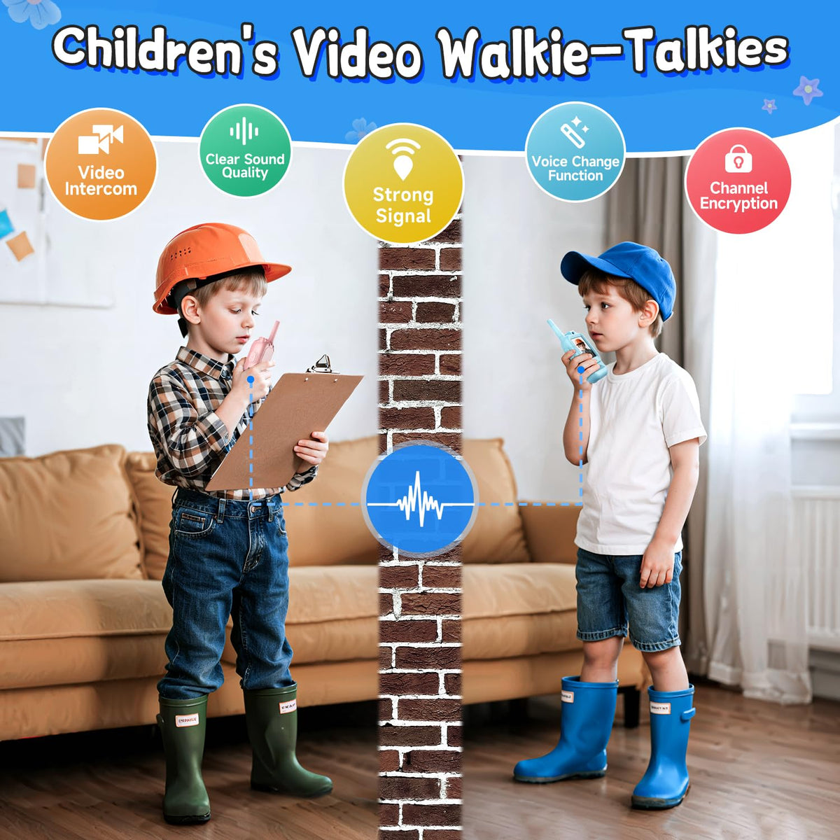 Kids Video Walkie Talkies 2 Pack Long Range Toy Walkie - YUSSBCU Official Imagery - 5