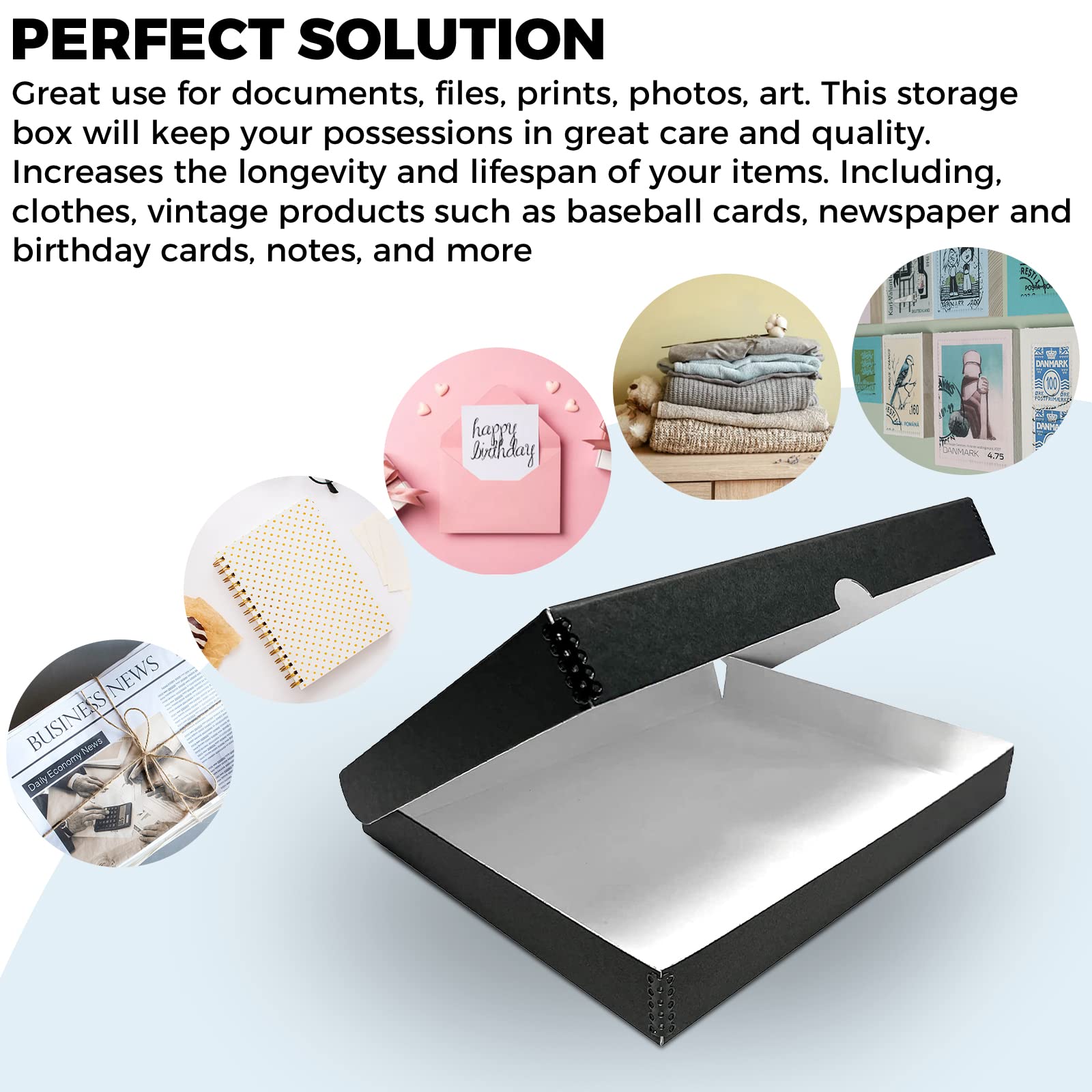 Black Golden State Art Clamshell archival storage box, 11x14 inches, designed for preserving artwork and photographs.