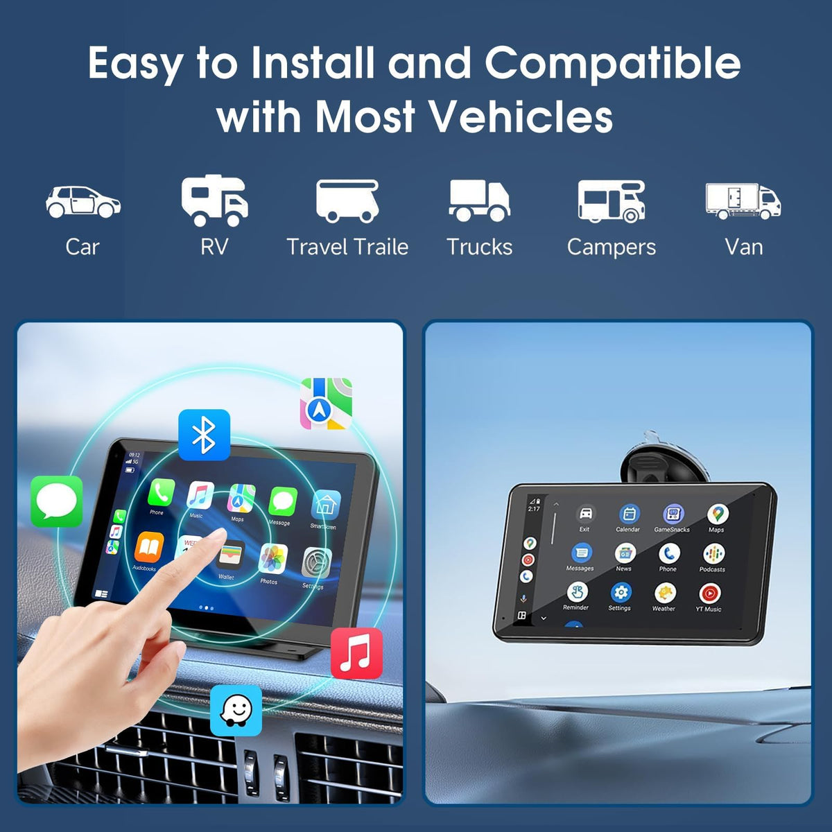 Carplay Screen for Car 7 HD Wireless Portable Car Play - Kiswuren Official Imagery - 8