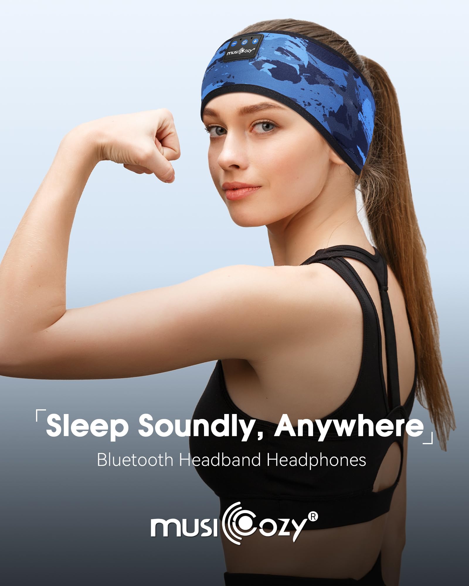 MUSICOZY Sleep Headphones Bluetooth Headband Headphones for Side - MUSICOZY Official Product View 3