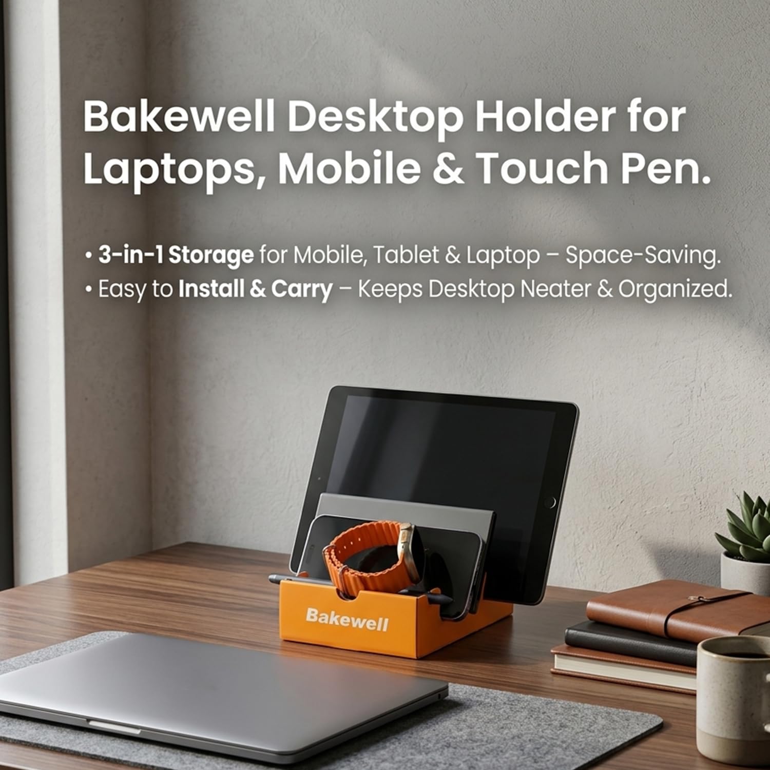 Bakewell 3-Pack Laptop, Phone & Pen Desktop Holder