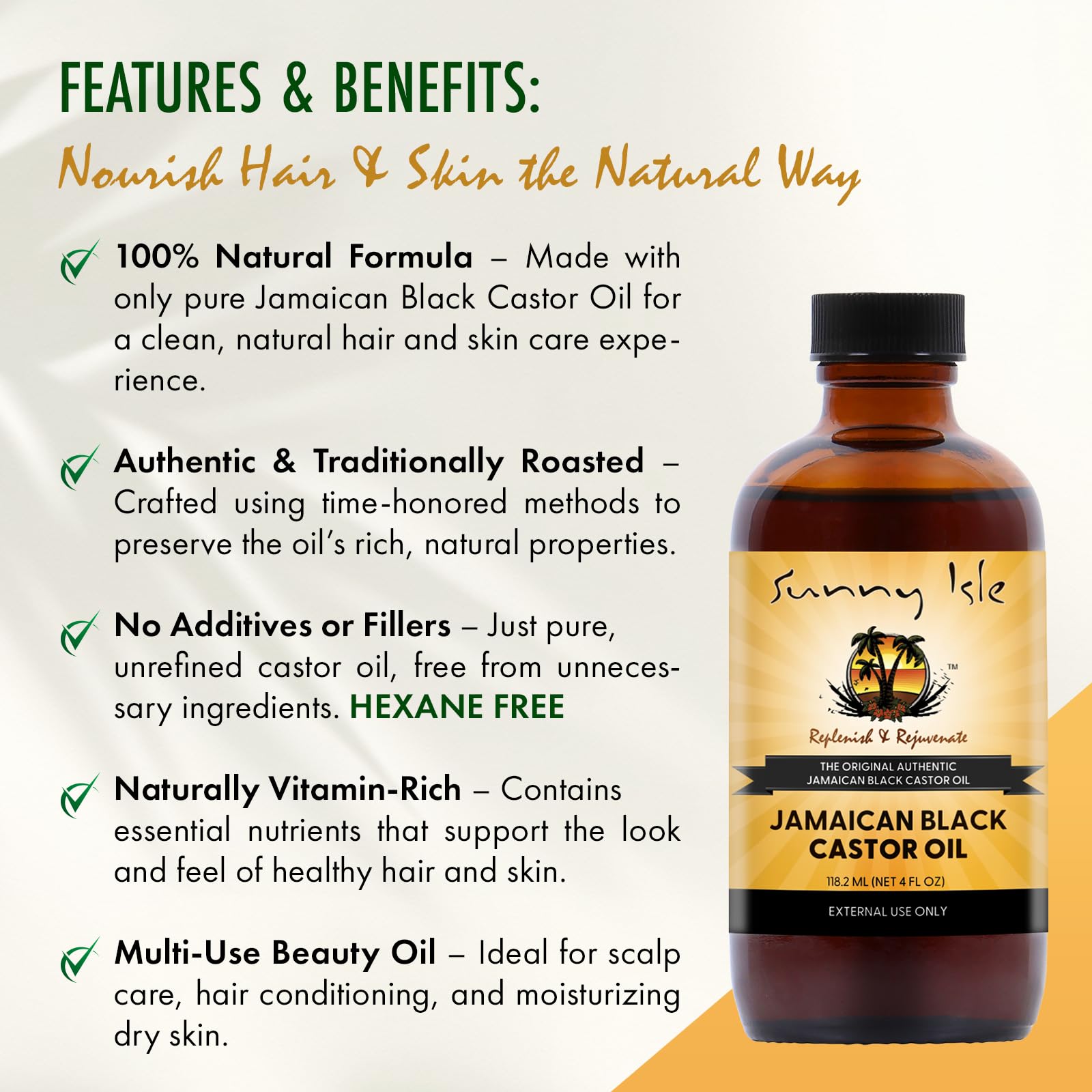 Sunny Isle Jamaican Black Castor Oil , Original, Authentic - Sunny Isle Official Product View 4