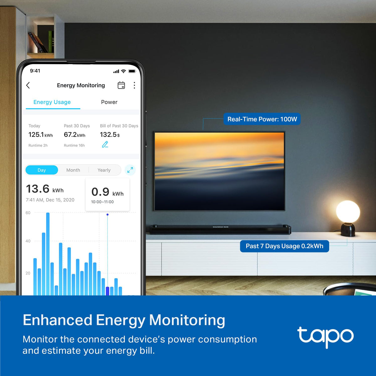 Tapo Smart Plug Wi Fi in Wall Outlet P210M Matter Compatible - Premium Selection Official Imagery - 5