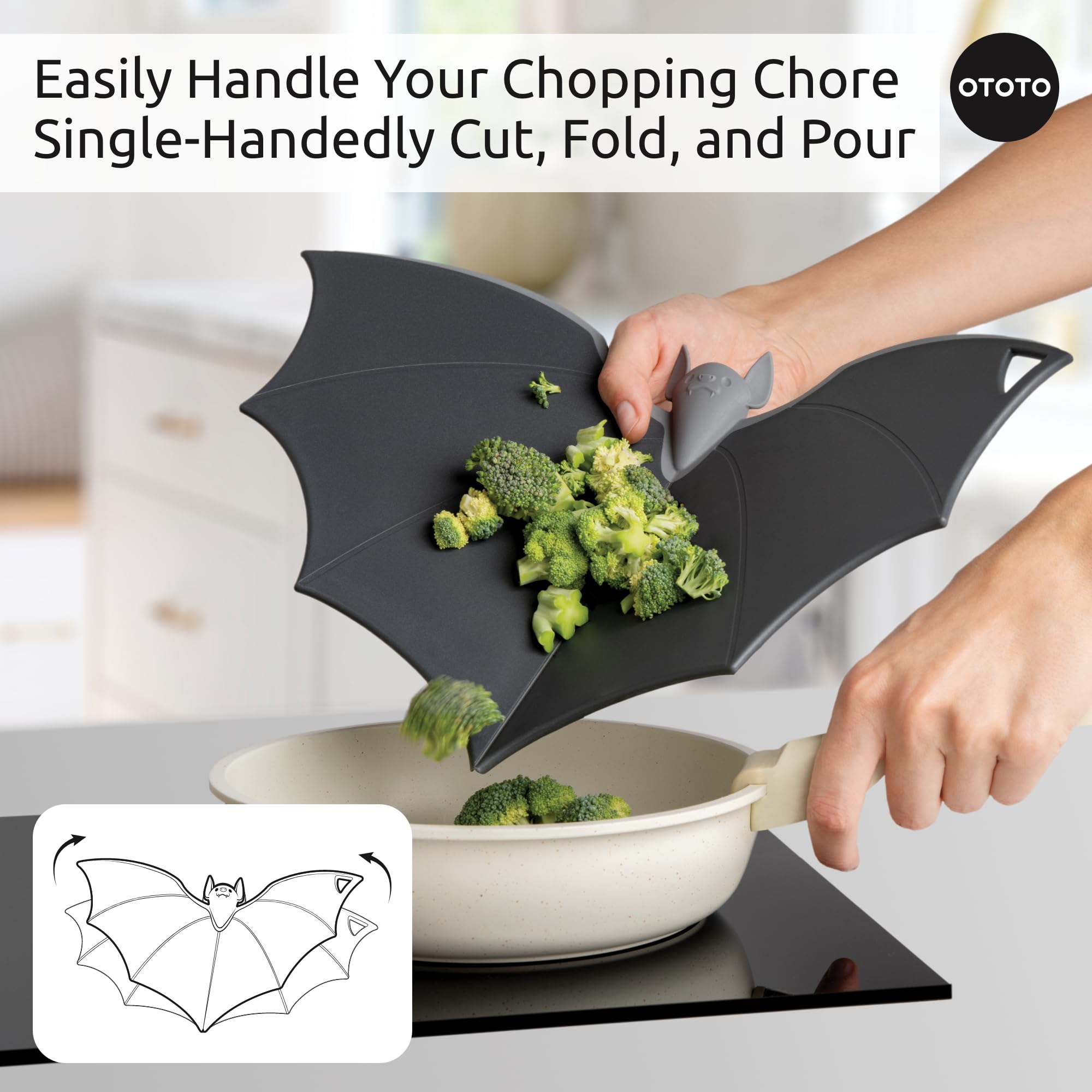 OTOTO Cutting Board - Wooden & Plastic Cutting Boards for Kitchen, Fun - View 5