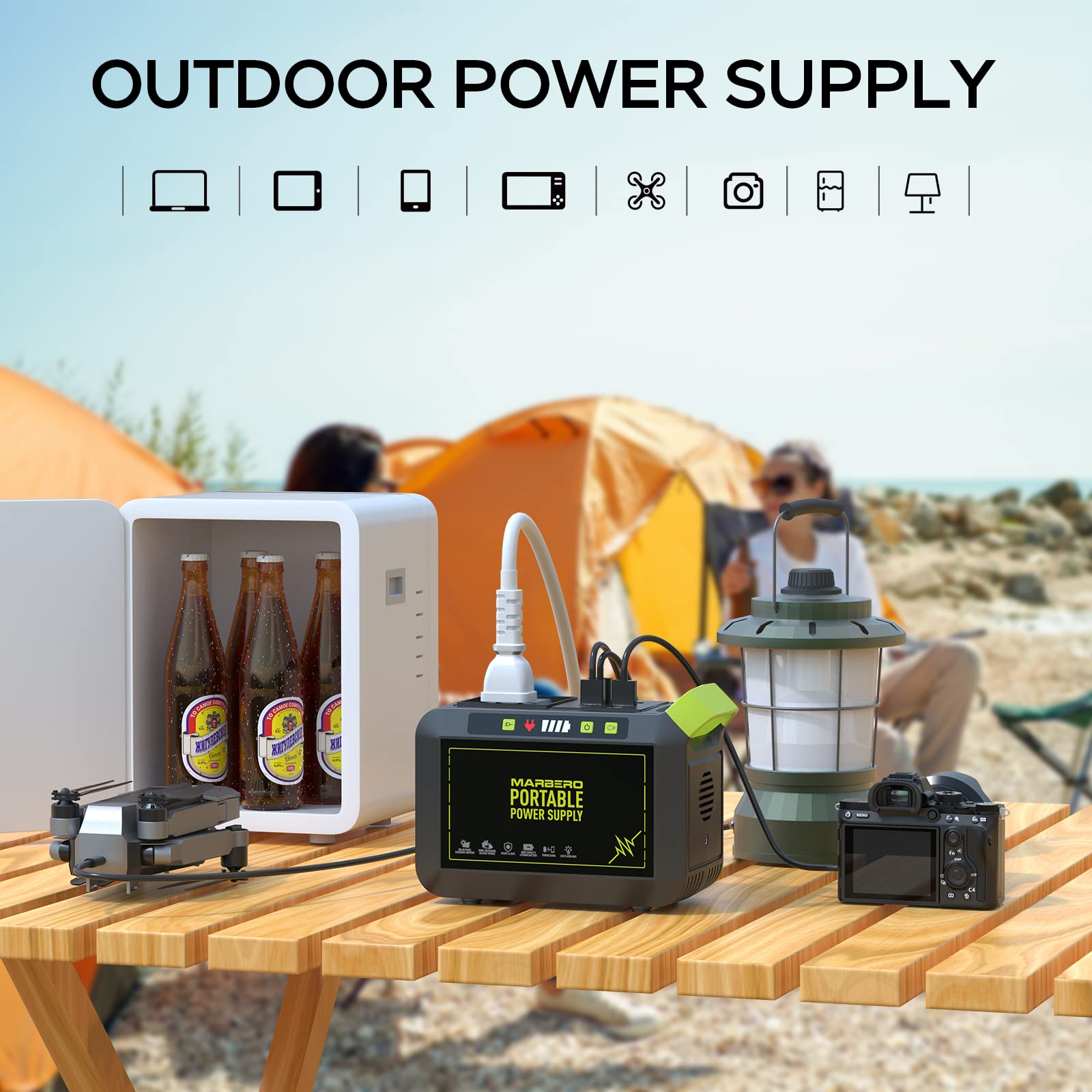 MARBERO Portable Power Station 88Wh, 120W Surge, Solar Generator by MARBERO - Angle View 4
