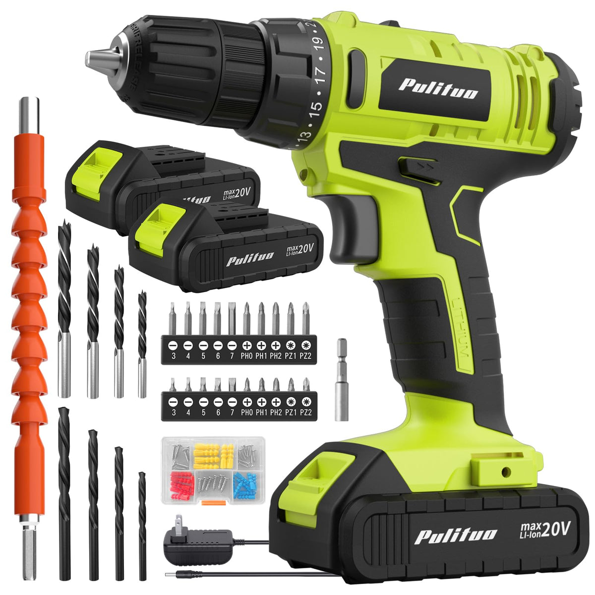 PULITUO S 20V Cordless Drill Driver Electric Screwdriver - PULITUO Official Imagery - 1