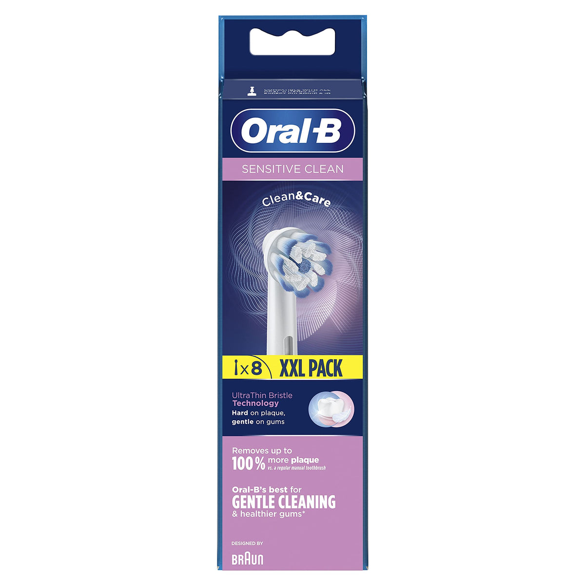 Oral B Sensitive Clean Replacement Brush Heads x 8 Original - Oral-B Official Imagery - 3