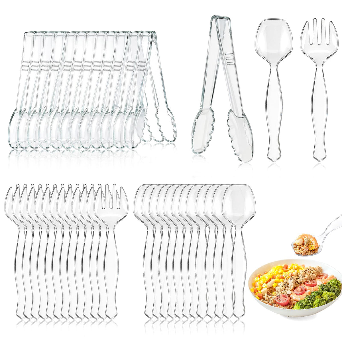 36Pcs Serving Utensils Large Plastic Serving Utensils Set - mwellewm Official Imagery - 1