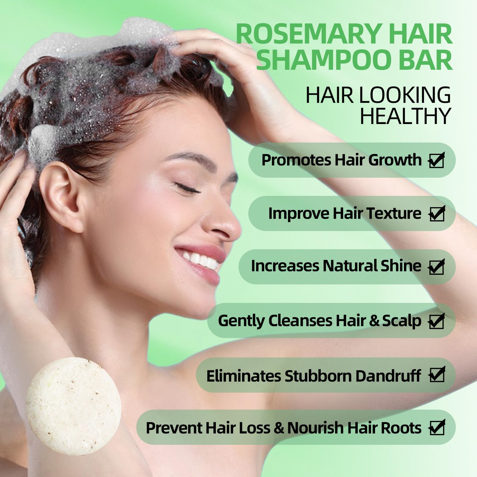 DBEAUTYM Rosemary Shampoo Bar for Hair Growth,Deep Cleansing for Scalp Hair - DBEAUTYM Official Product View 5