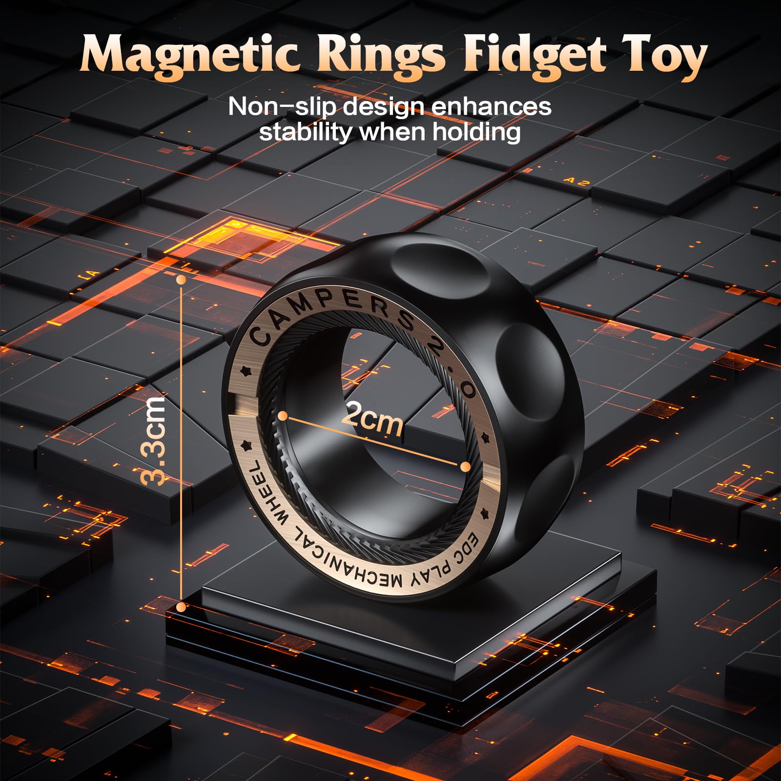 INNÔPLUS Magnetic Fidget Spinner Rings – Stress Relief EDC