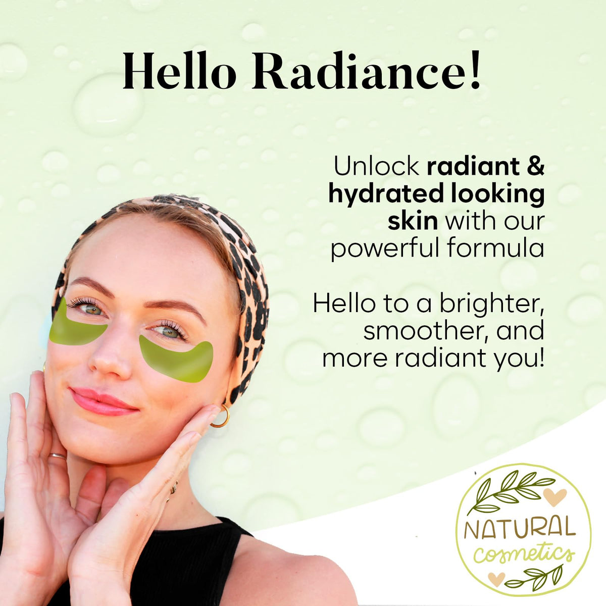 BLOOMORA Green Tea Under Eye Patches Cooling Eye Mask for - BLOOMORA Official Product Imagery - 4
