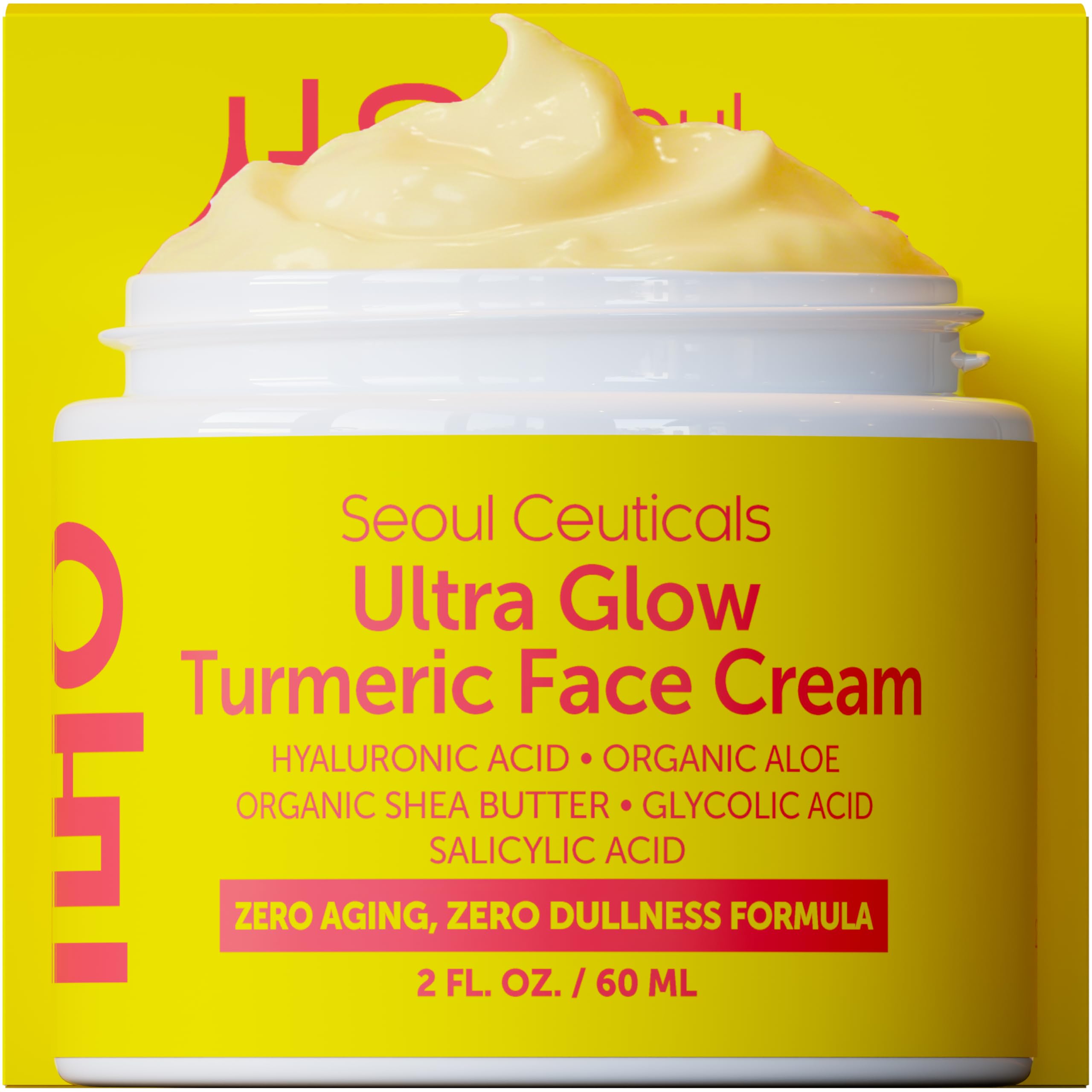 SeoulCeuticals Korean Skin Care Ultra Glow Turmeric Face Cream - Product Imagery