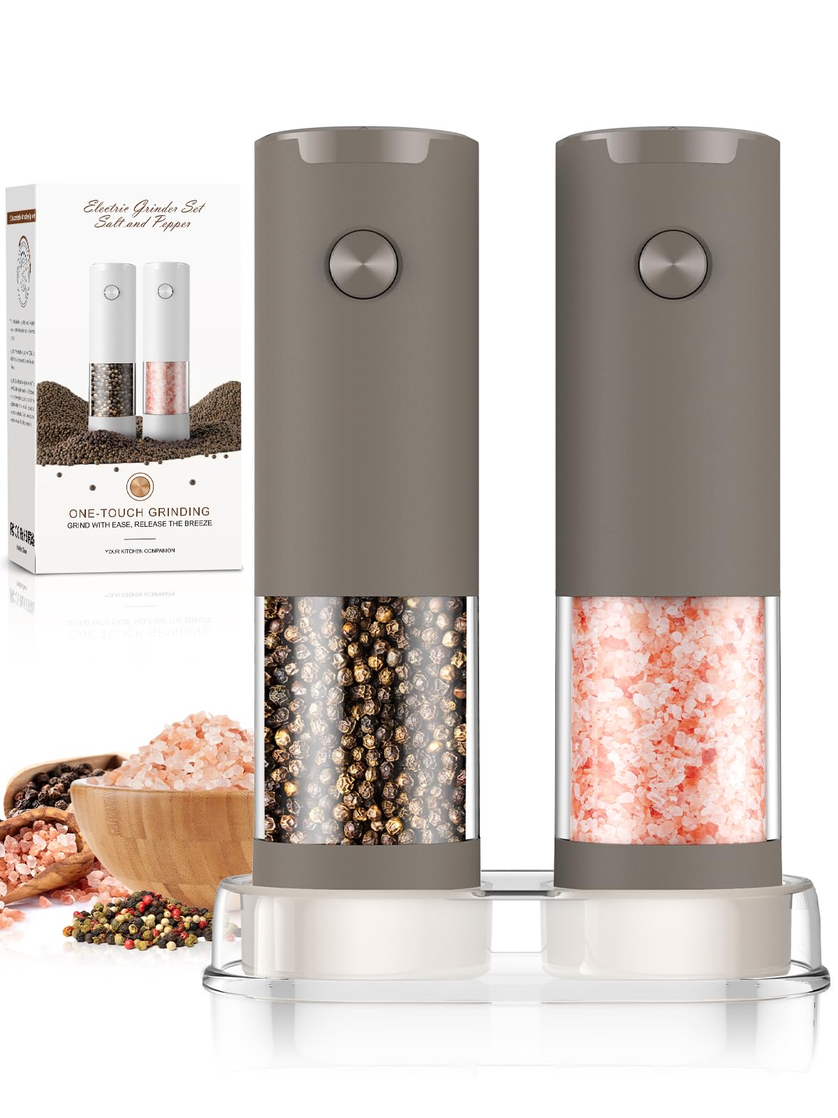 Electric Salt and Pepper Grinder Set Automatic Adjustable - ioion Official Imagery - 2