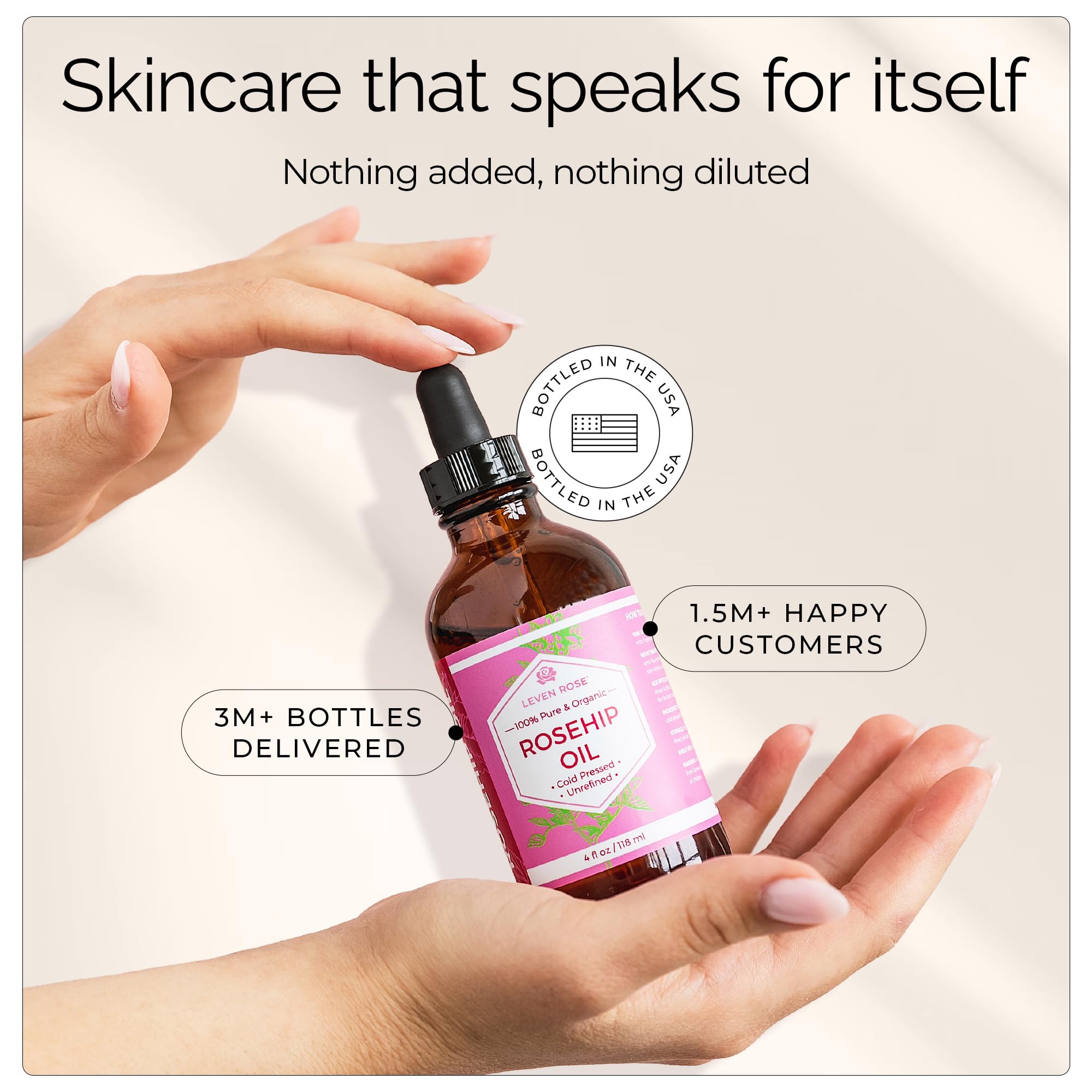 Leven Rose Organic Rosehip Seed Oil, Cold Pressed Rose Hip Oil for Face - Leven Rose Official Product View 8