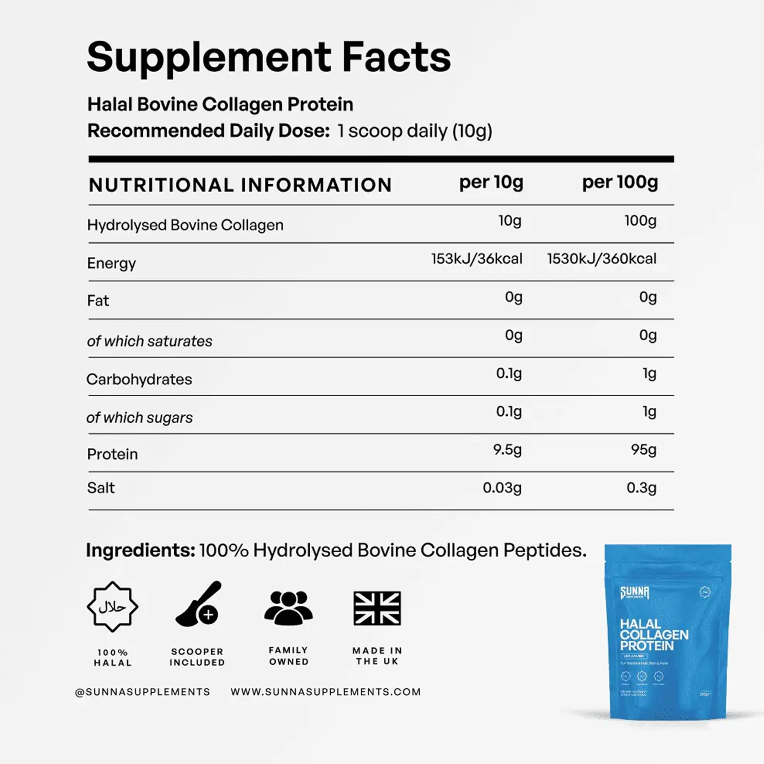 SUNNA SUPPLEMENTS Halal Bovine Collagen Protein Powder - SUNNA SUPPLEMENTS Official Imagery - 5