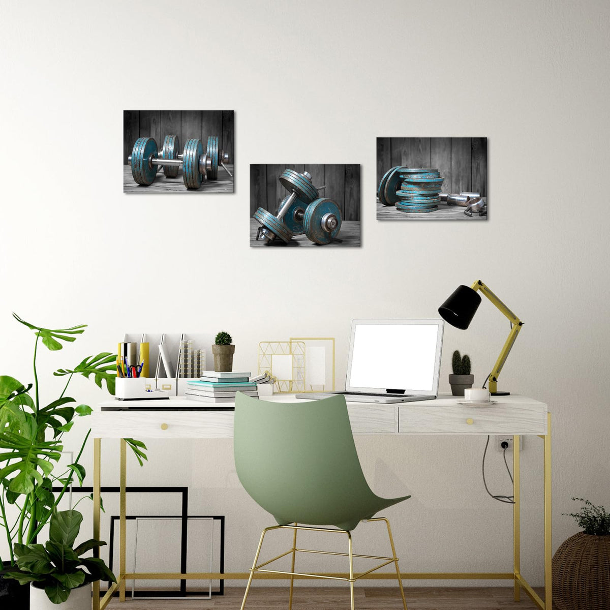 Artmyharbor 3 Pieces Dumbbell Canvas Wall Art - Artmyharbor Official Imagery - 6