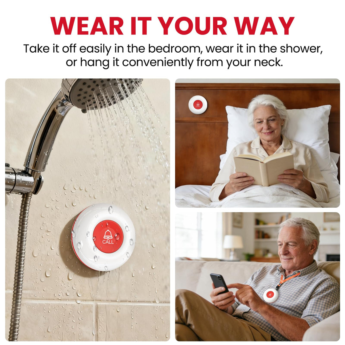CallToU Wireless Caregiver Pager 2 Buttons Vibrating Plug in - CallToU Official Imagery - 8