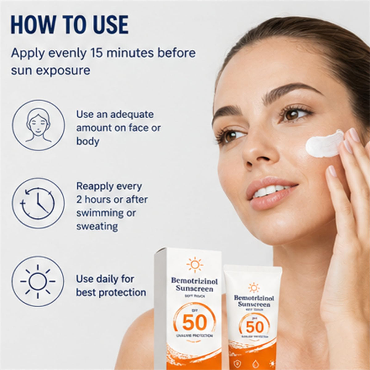 Sunscreen SPF 50 Face Body Sun Care Lotion Water Sweat - Bemotrizinol Sunscreen Official Imagery - 4