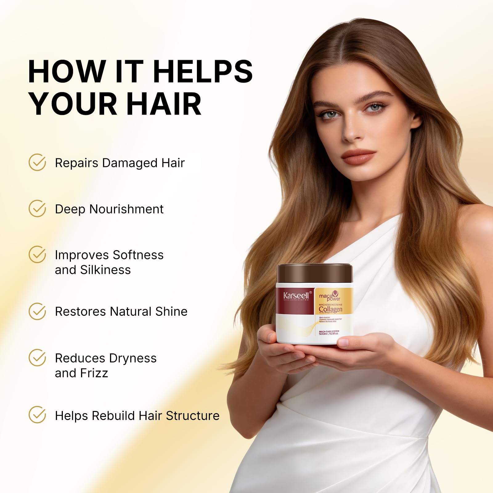 Karseell Collagen Hair Mask for Dry Frizzy Damaged Hair 16 - Karseell Official Imagery - 4