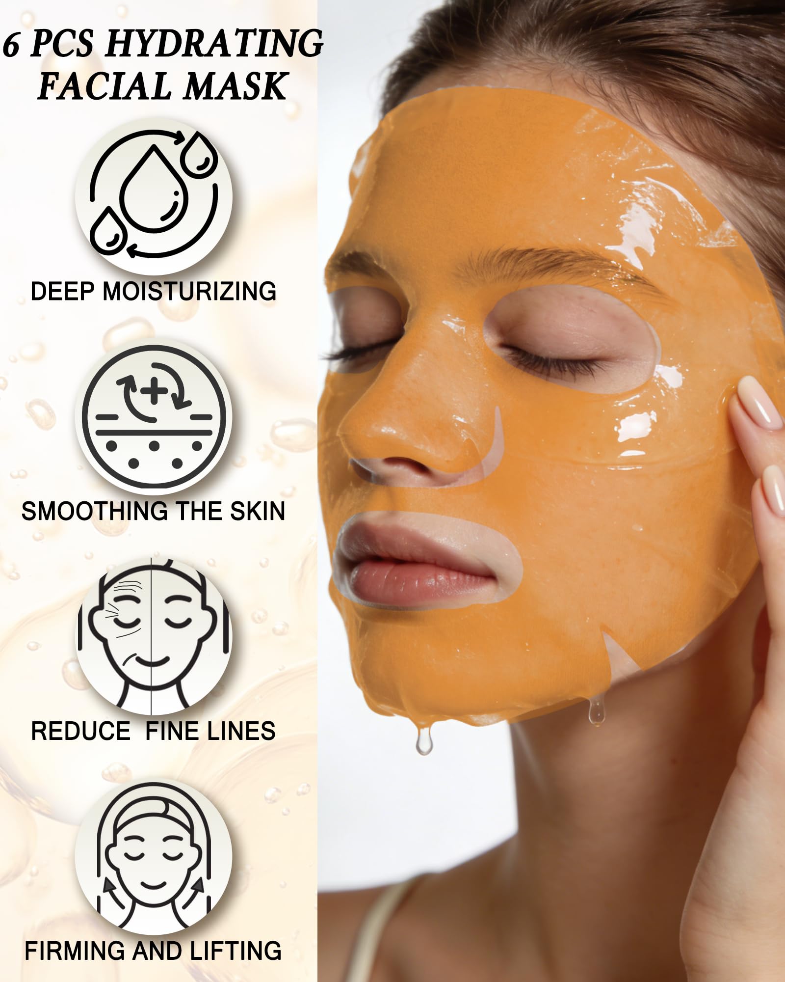 Face Mask Set-6Pcs VC Soft Facial Masks, Hydrating Facial Sheet - LYSdefeu