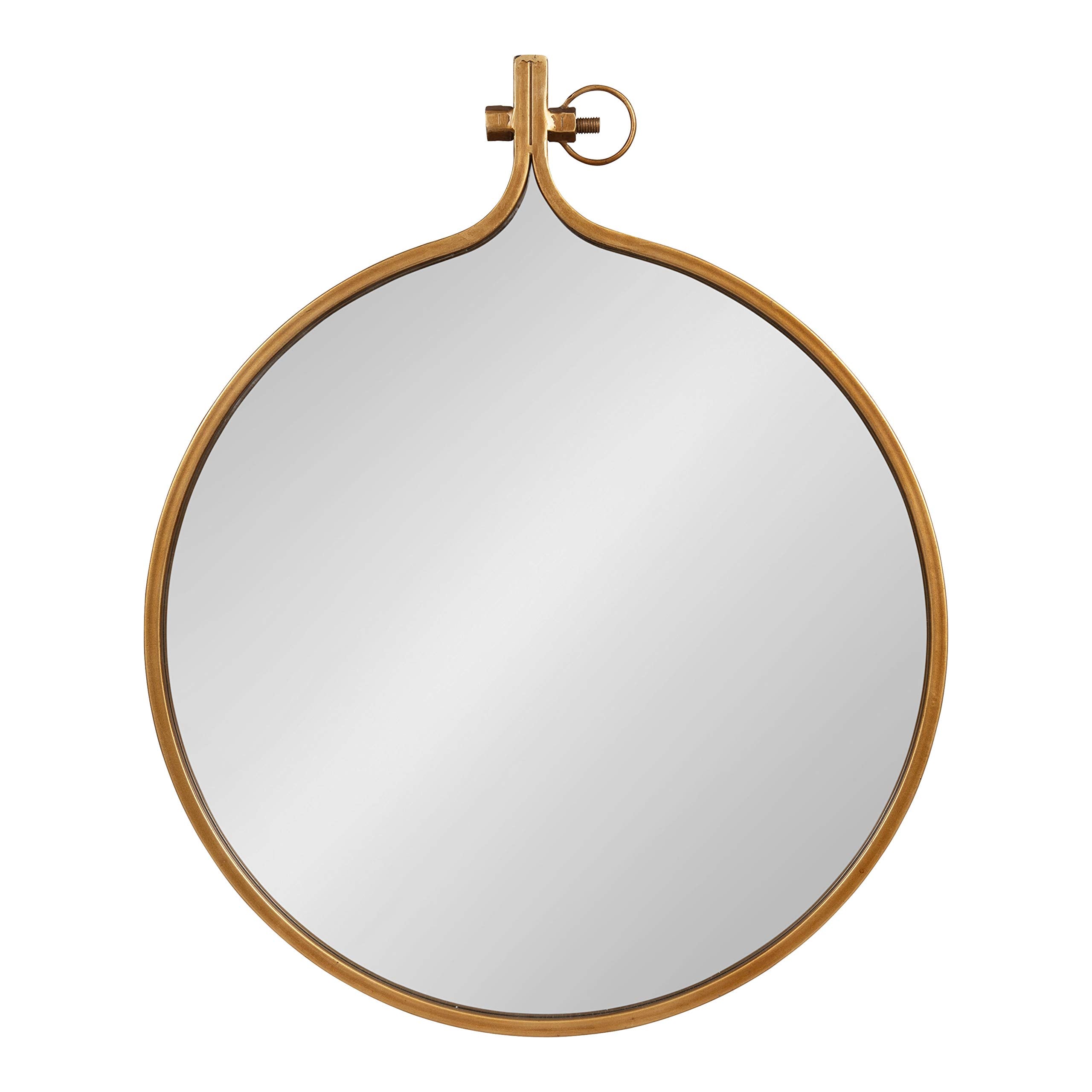 Kate and Laurel Yitro Round Industrial Modern Metal Framed Wall - Product Imagery