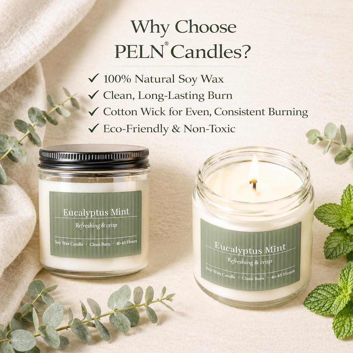Scented Candles Gift Set 6 Pack Spring Summer Soy Wax - PELN Official Imagery - 6