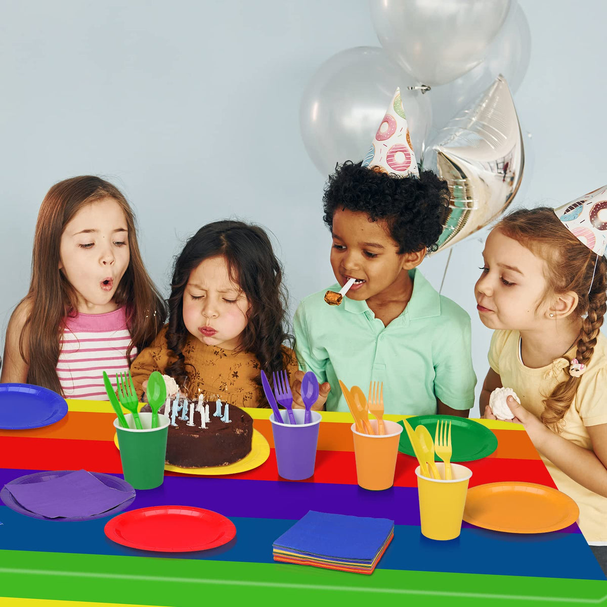 Ruisita 193 Pieces Rainbow Party Supplies Include Disposable - Ruisita Official Imagery - 7
