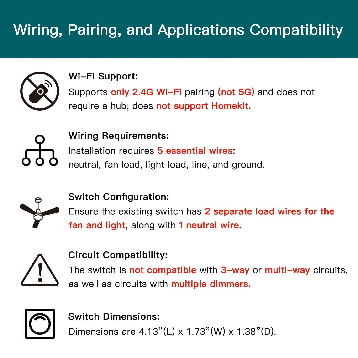 Smart Ceiling Fan Control and Dimmer Light Switch, Neutral Wire N - TREATLIFE Official Product View 3