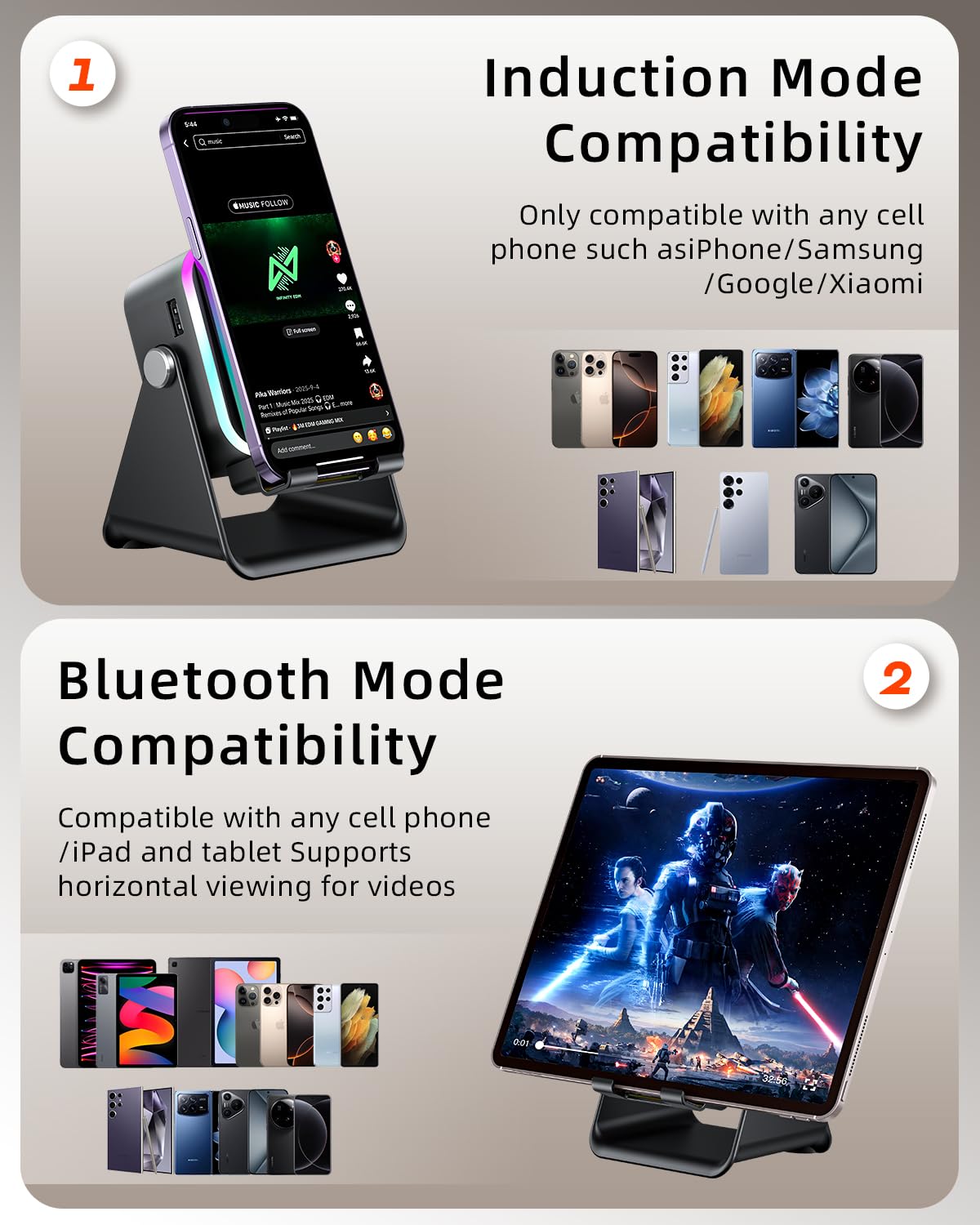 Oresoc Induction Speaker 5-in-1 Wireless Bluetooth Audio for iPho - Oresoc Official Product View 8