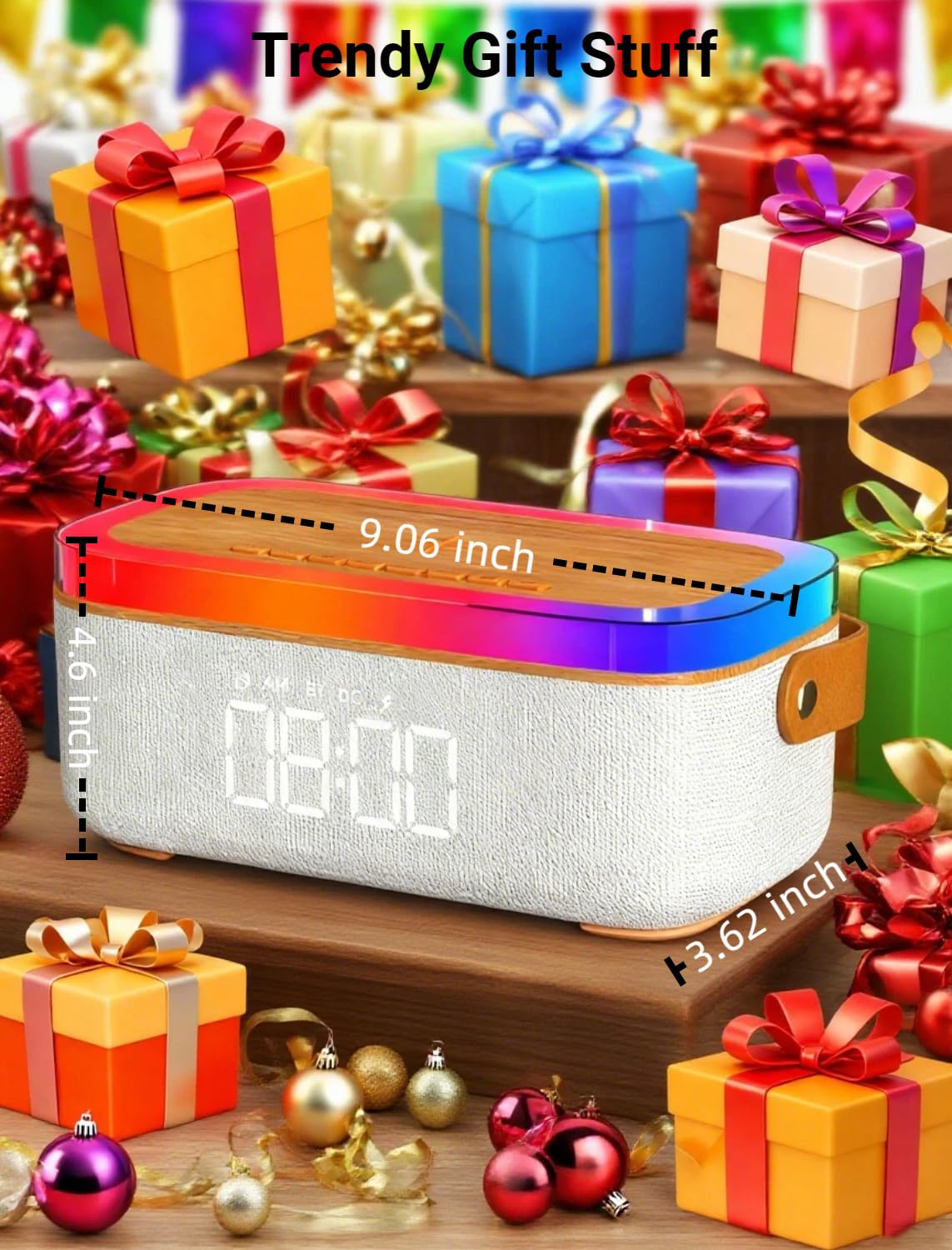 4 in 1 Alarm Clock Bedrooms for Heavy Sleeper Bluetooth - PLUWEL Official Imagery - 7
