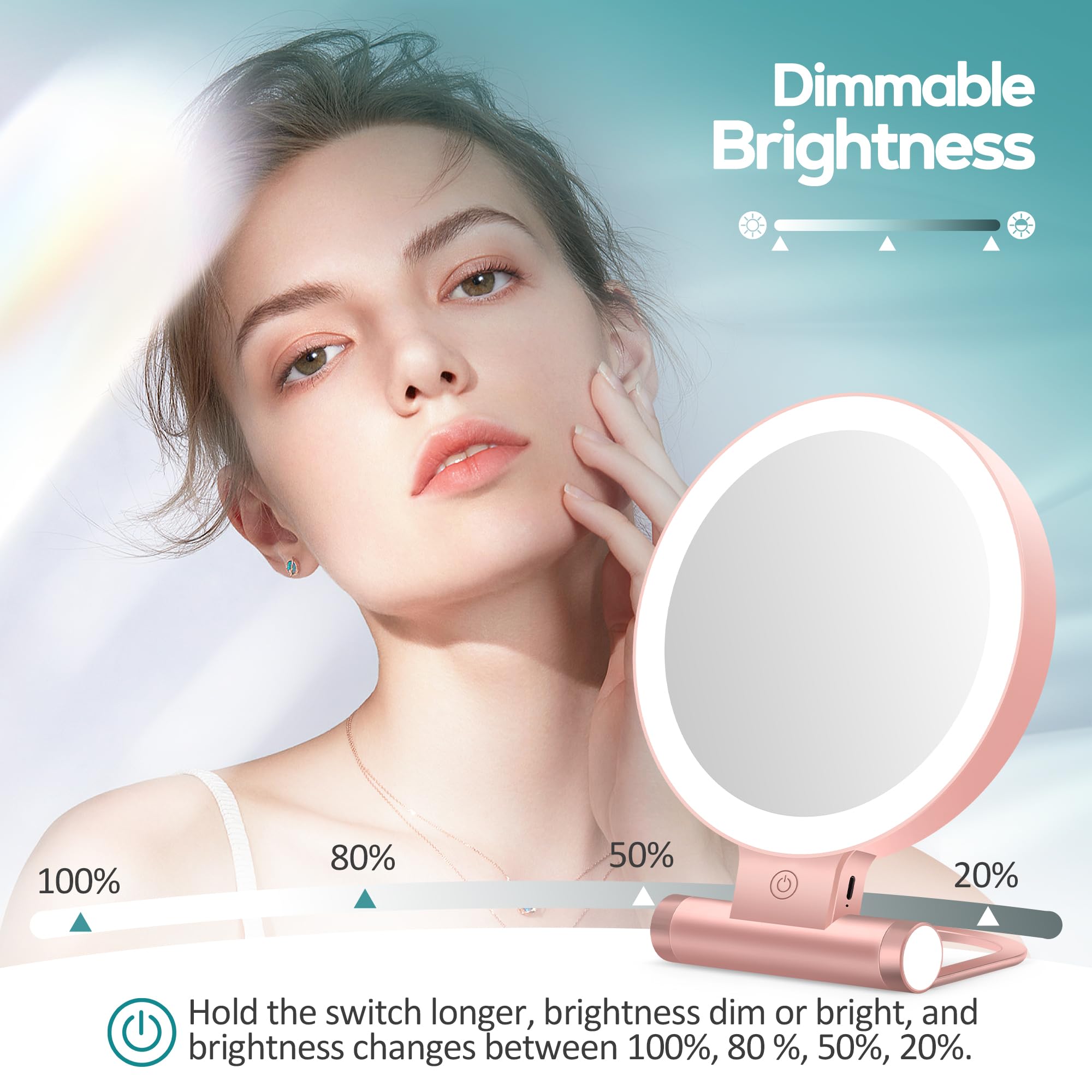 B Beauty Planet Magnifying Mirror with Light 30X, Double-Sided 1X/30X Magnifying - B Beauty Planet Official Product View 6