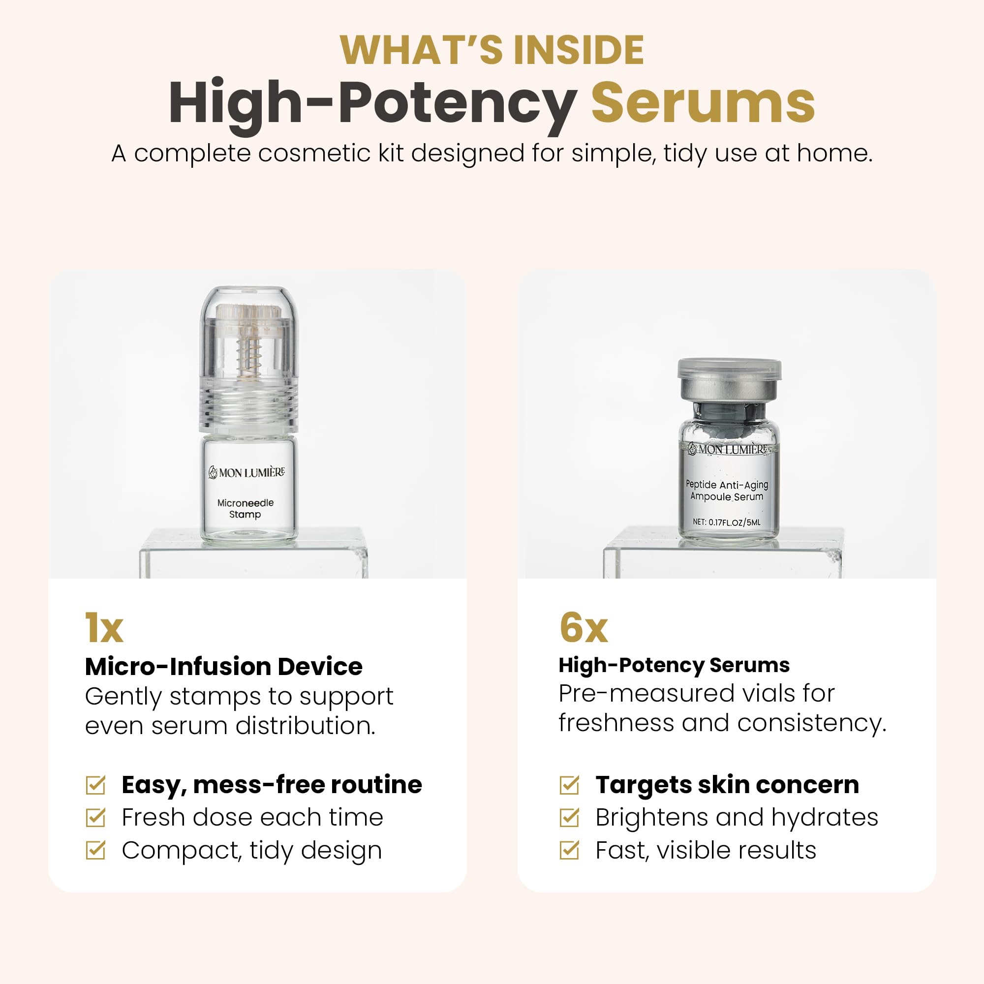 Mon Lumiere Micro Infusion System for Face – Gold Spring-Loaded - Mon Lumi&egrave;re