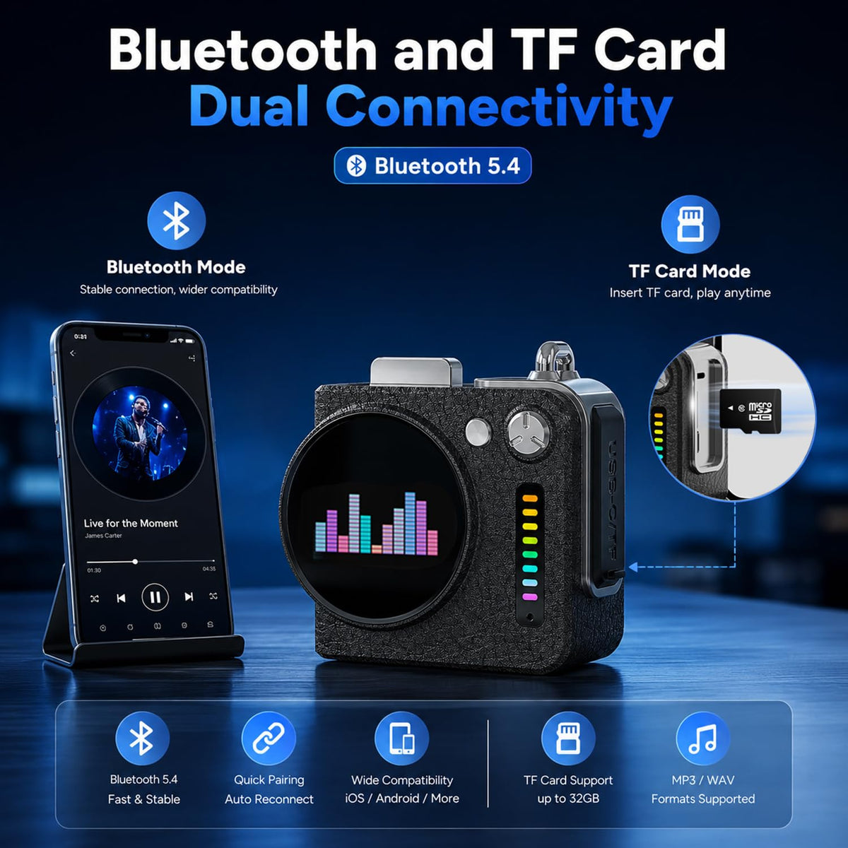 WARMLIFE Portable All in One Bluetooth Speaker with - WARMLIFE Official Imagery - 7