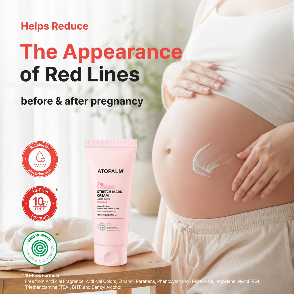 ATOPALM Maternity Care Stretch Mark Cream 150ml 5 Fl Oz - ATOPALM Official Product Imagery - 4