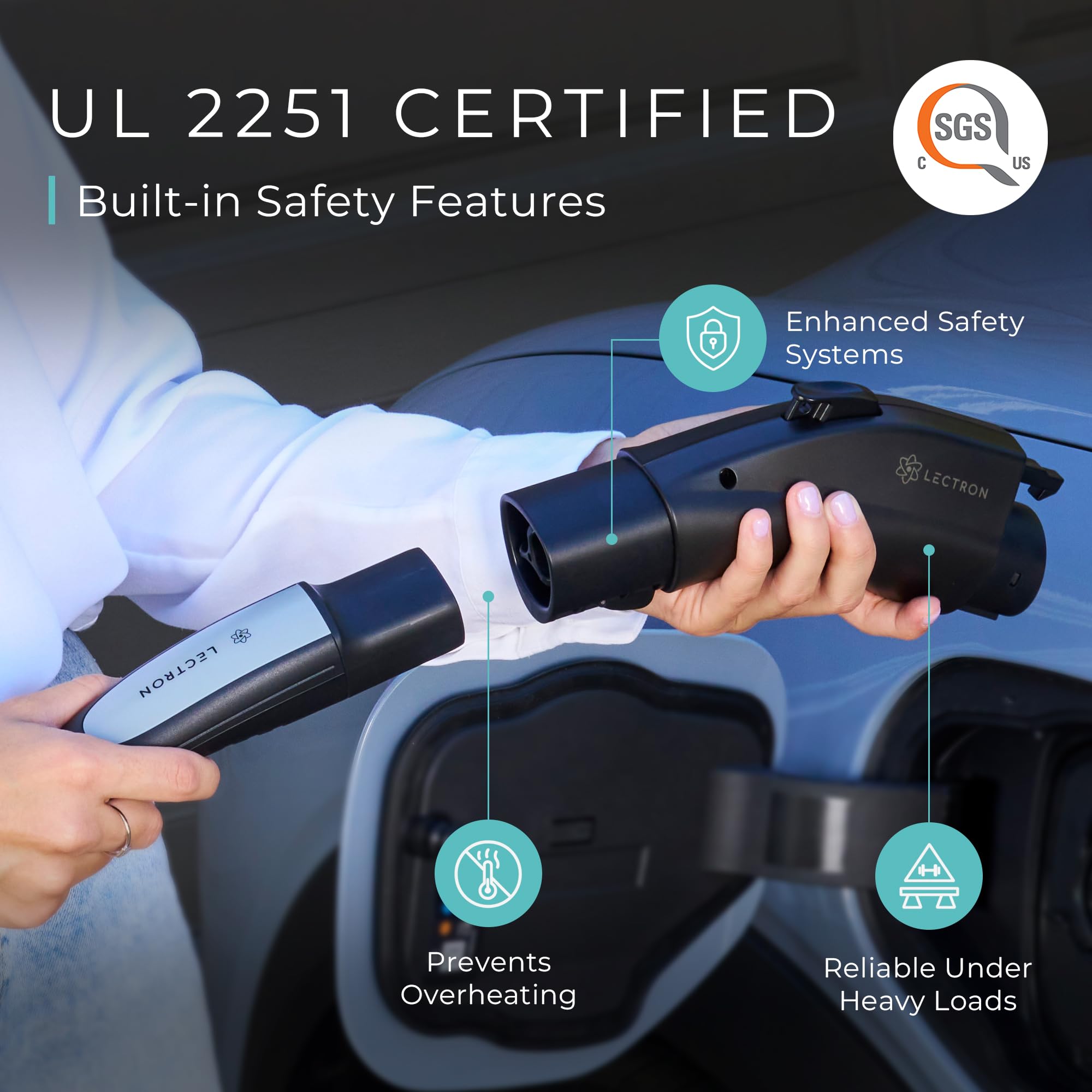 Lectron Tesla to J1772 EV Charging Adapter – NACS Converter, 48 Amp & 240V, - Lectron Official Product View 5
