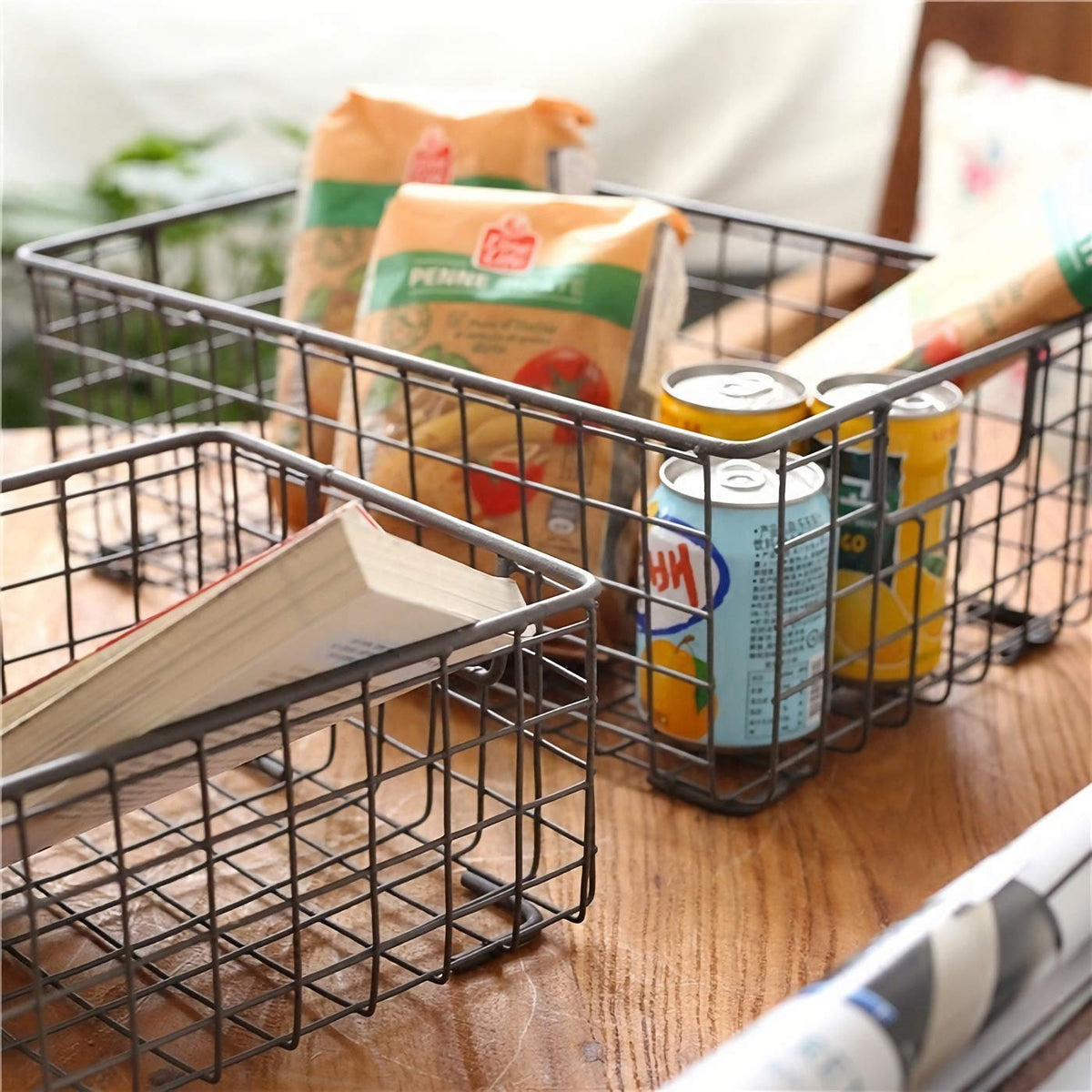 Kingrol 2 Pack Wire Storage Baskets with Handles Metal - Kingrol Official Imagery - 6