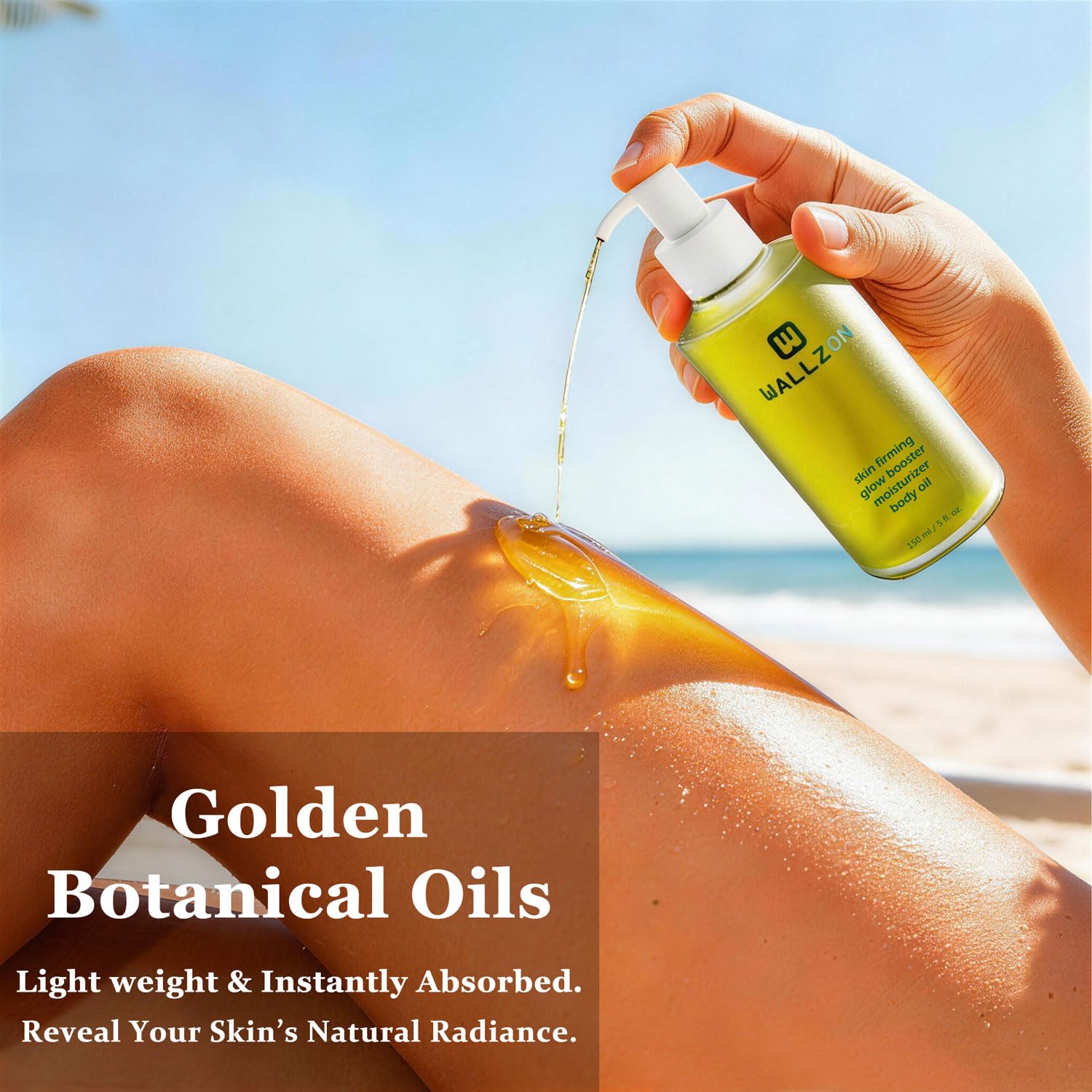 Undaria Extract Firming Body Oil 5 oz Hydrating Seaweed Body - WALLZON Official Product Imagery - 7