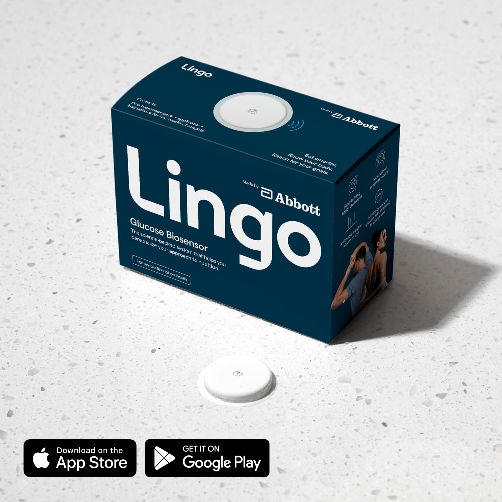 Lingo Continuous Glucose Monitor  . 24/7 Glucose Tracking by Lingo - Angle View 2