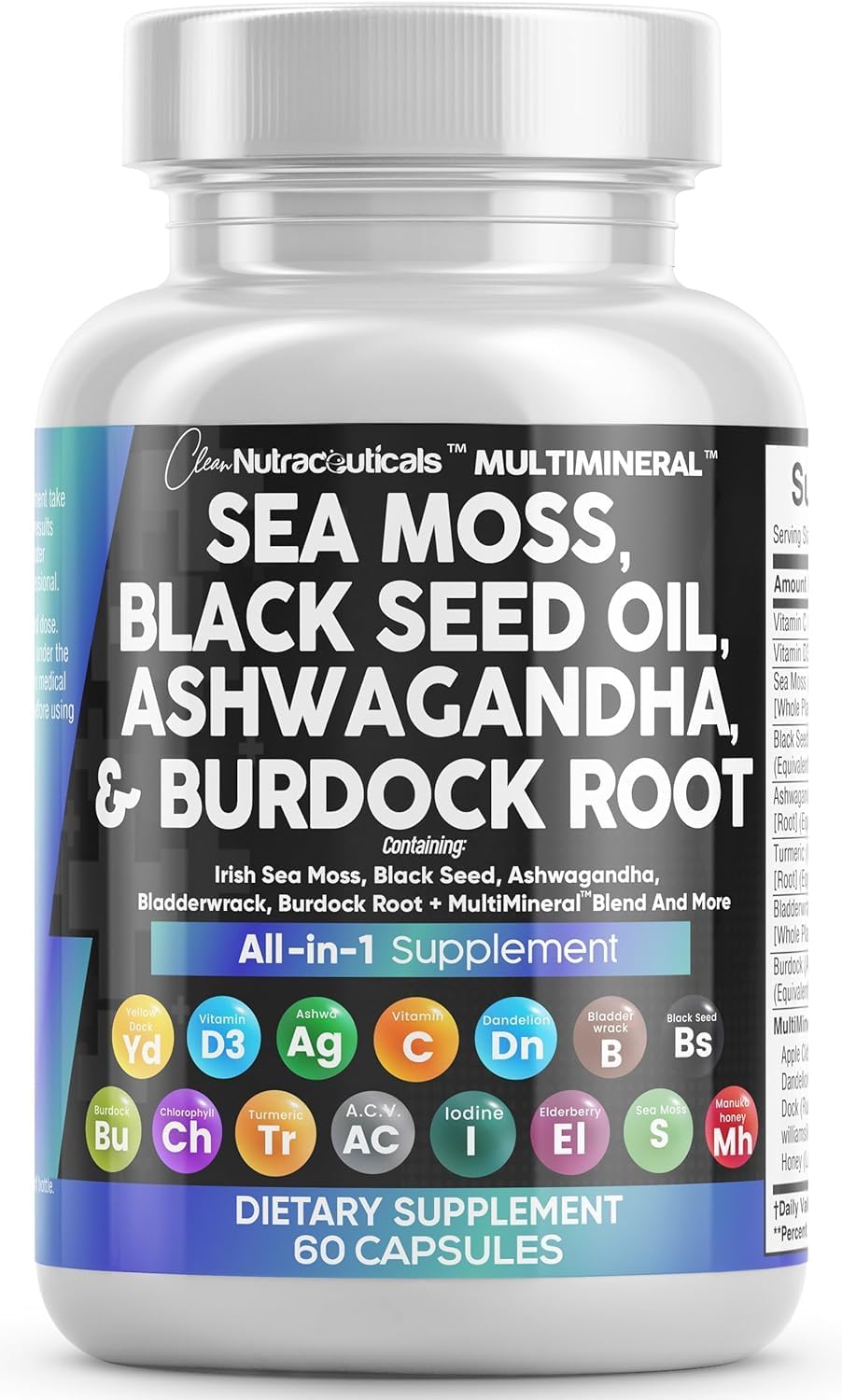 Clean Nutraceuticals Sea Moss Black Seed Oil Ashwagandha Turmeric Blad - View 1