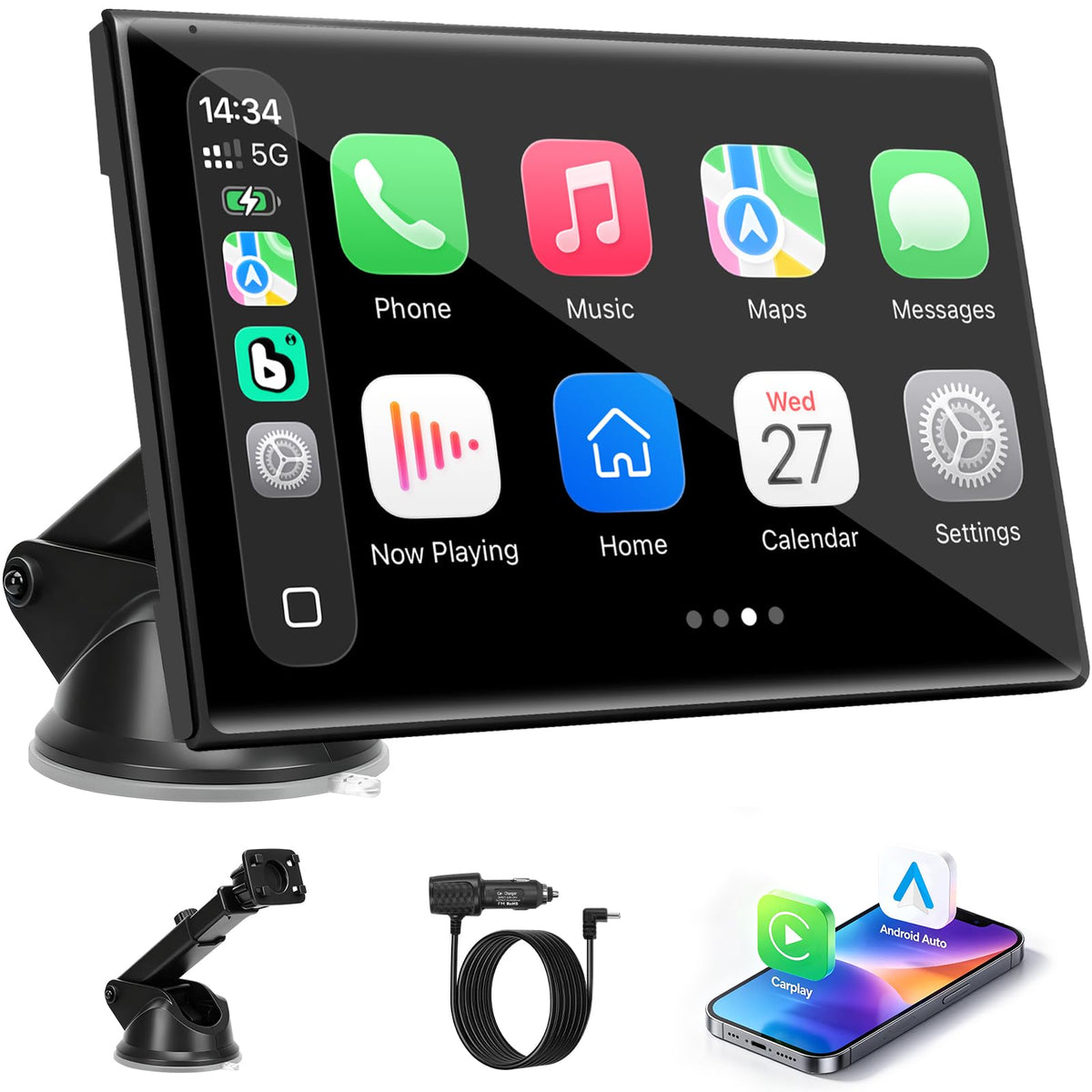 Carplay Screen for Car 7 inch Wireless Carplay Android Auto - YREVTM Official Imagery - 1