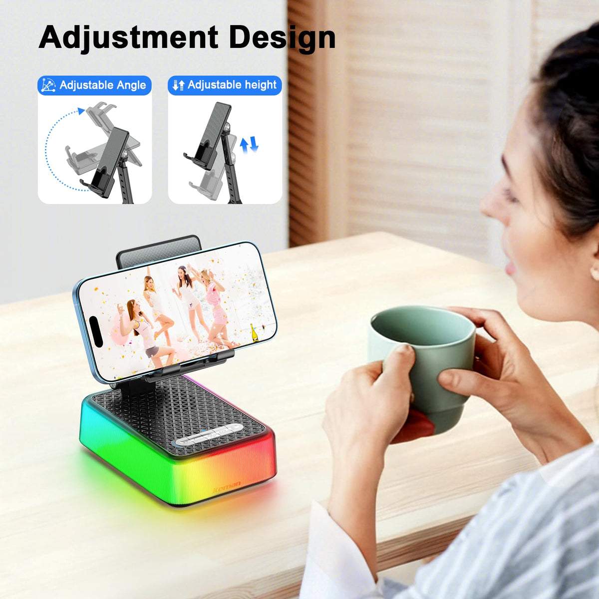 JTEMAN Gifts for Men Women Phone Stand Bluetooth Speaker - JTEMAN Official Imagery - 7