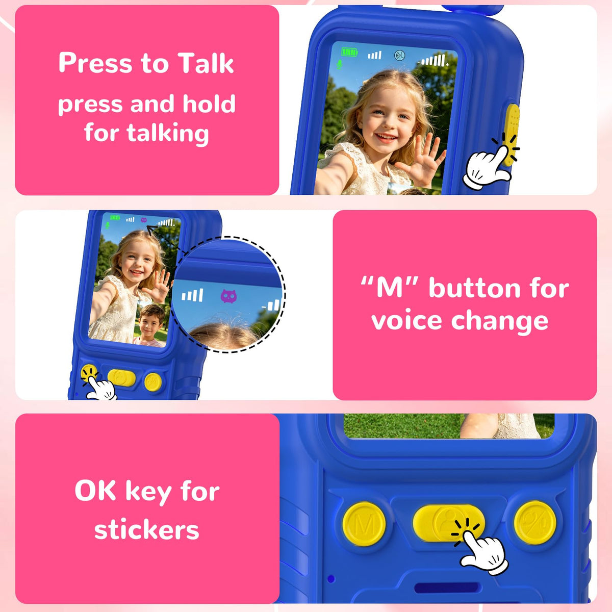 Video Walkie Talkies for Kids with 180 Rotating Camera - Jollyocean Official Imagery - 8