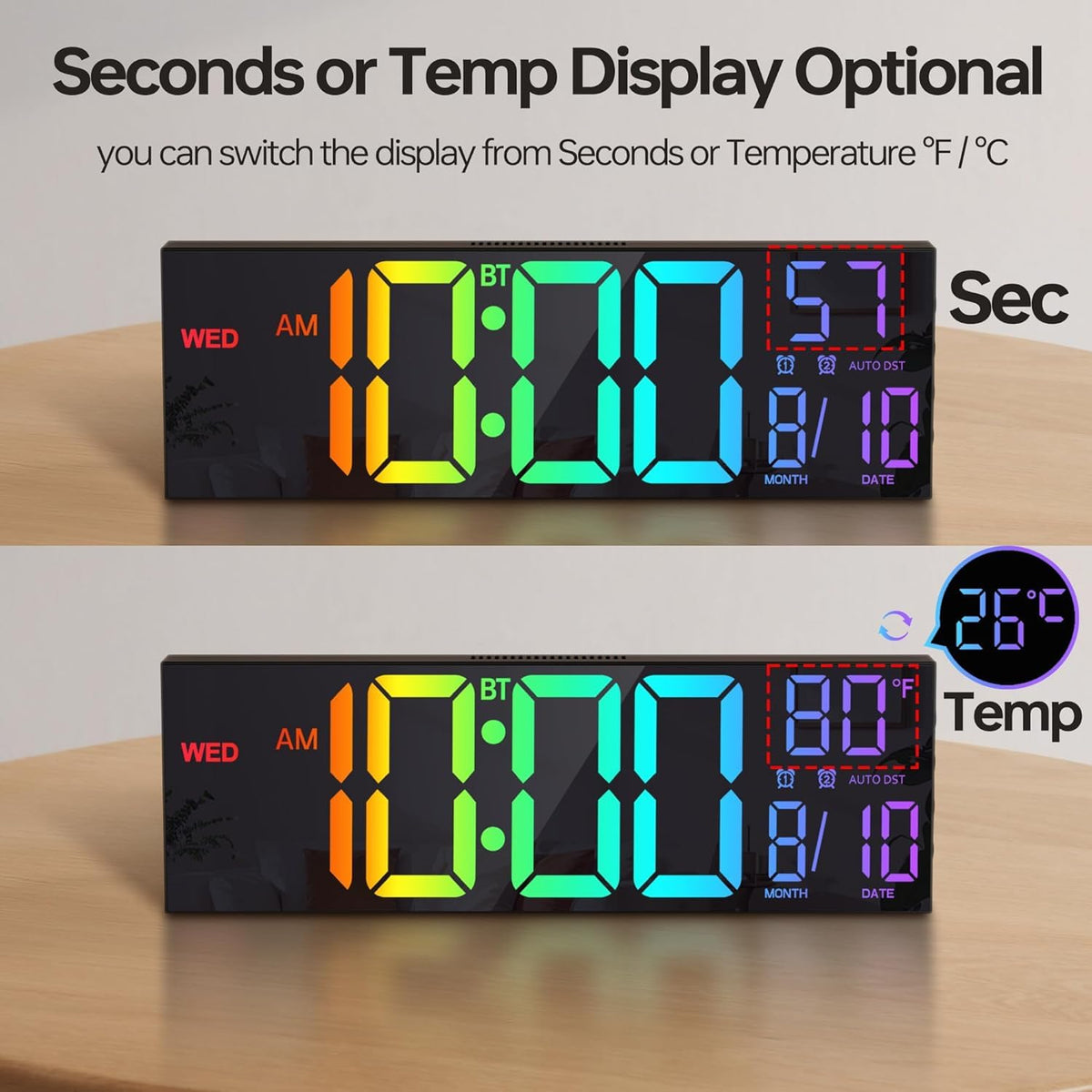 JALL 16 2 Large Digital Wall Clock with Bluetooth Sync for - JALL Official Imagery - 4
