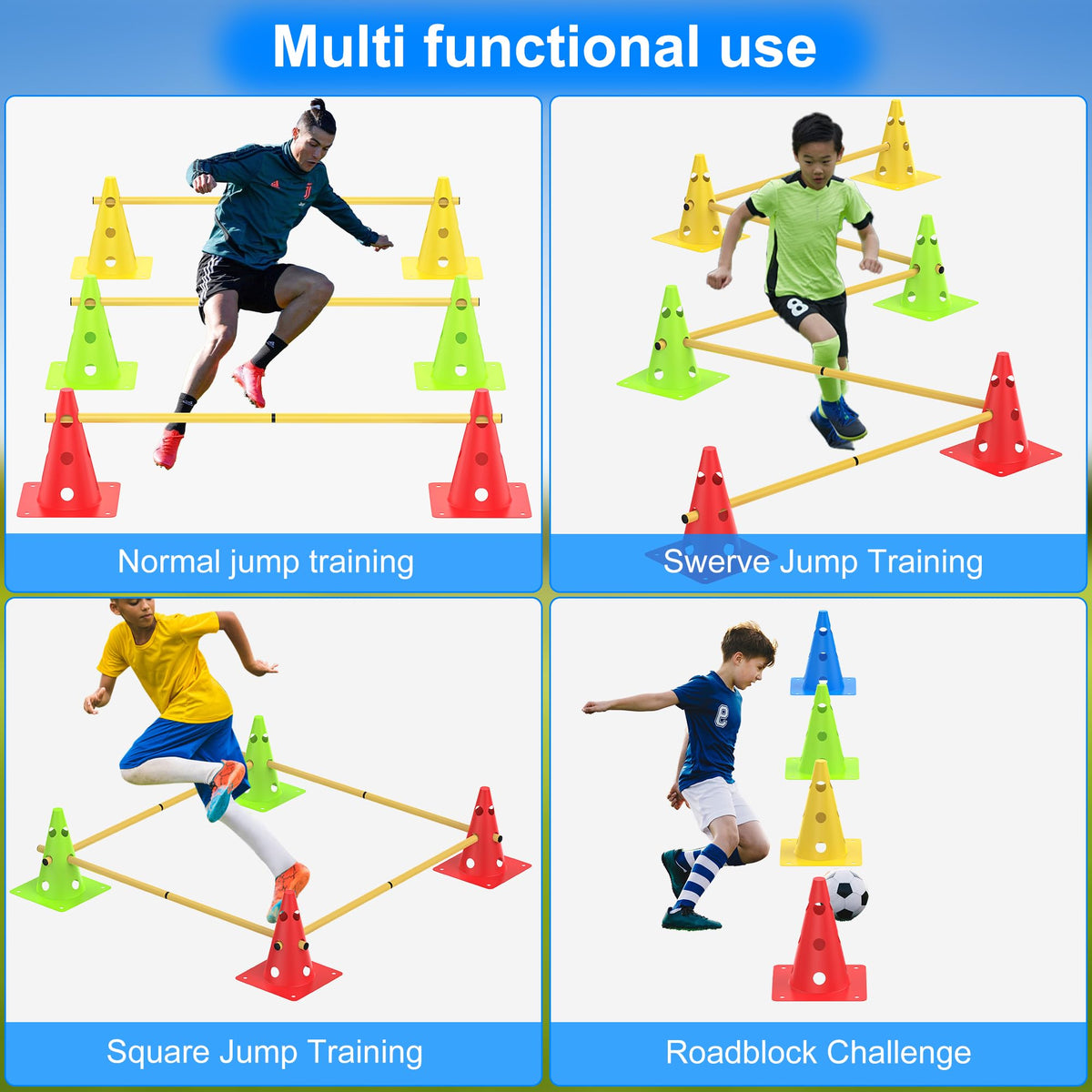 Football Training Cones Agility Soccer Cones Indoor Outdoor - Asyxstar Official Imagery - 3