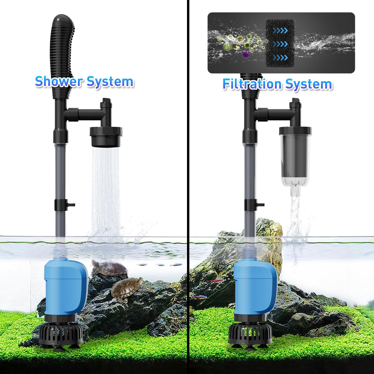 6 in 1 Electric Aquarium Gravel Cleaner 530GPH Fish Tank - FOUSIUTIM Official Imagery - 7