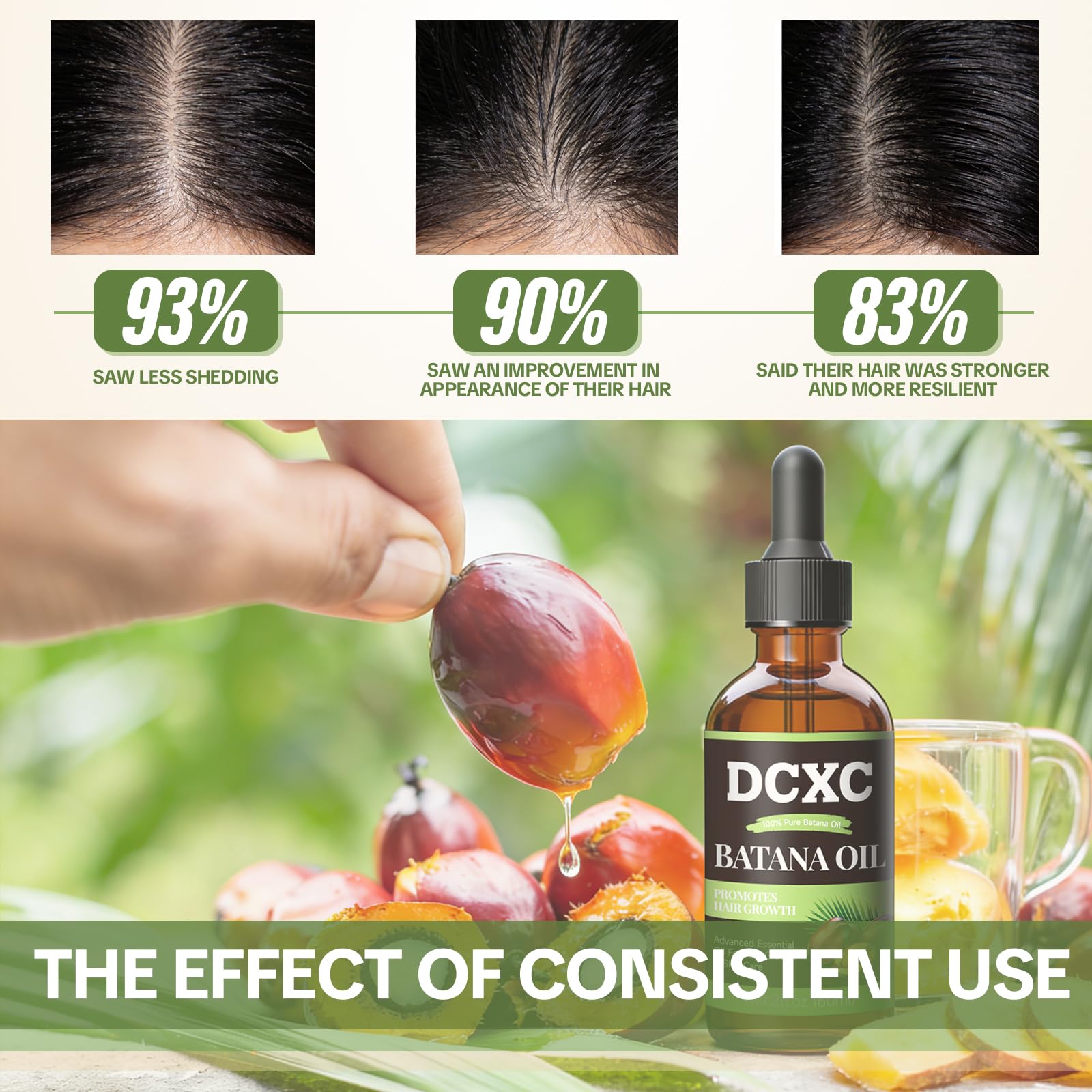 DCXC 100% Pure Batana Oil for Hair Growth - Natural Scalp Care & Hair Thickening T - DCXC Official Product View 9