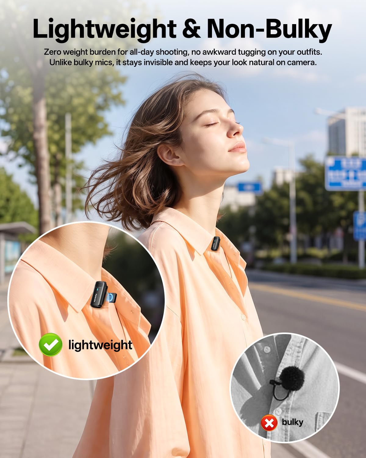 Wireless Mini Lavalier Microphone for iPhone 17 16 15 - Apipolla Official Imagery - 5