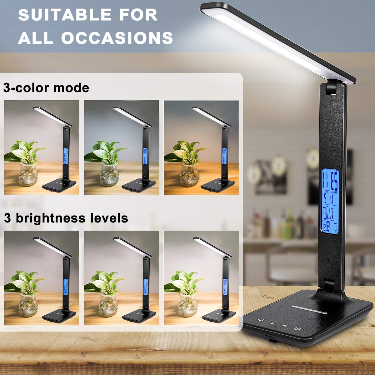 LED Desk Lamp with Wireless Charger Suitable for Home Office - XIZDDL Official Imagery - 4