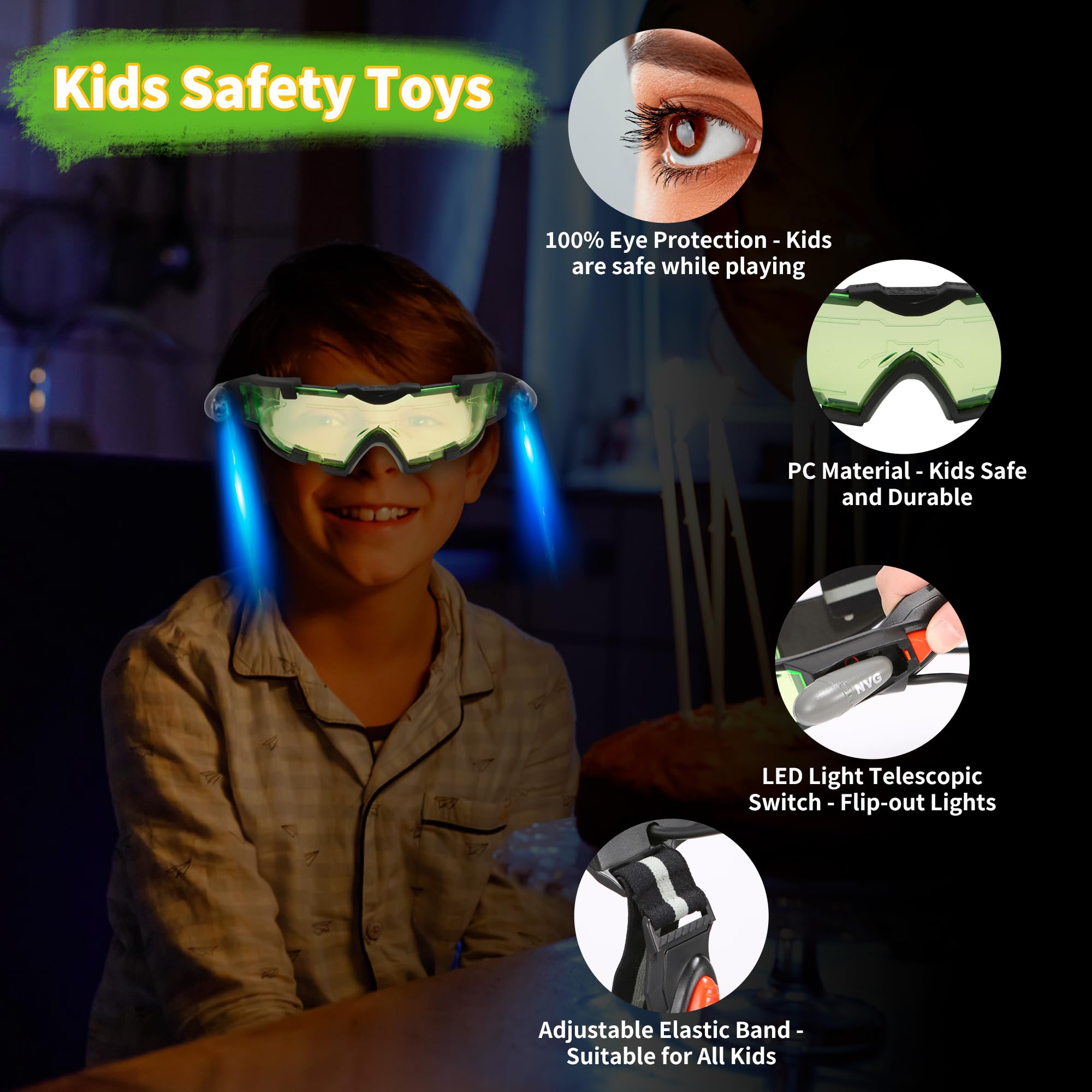 YIYIOOTH Kids Night Vision Goggles with Spy Frisbee Toys, 2 PCS S - YIYIOOTH Official Product View 3
